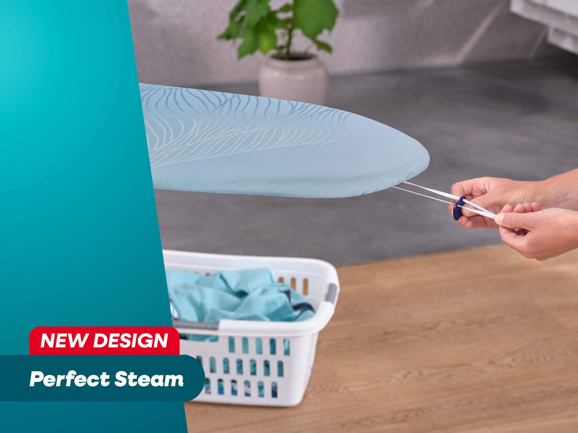 Leifheit Ersatz-Bügelbrettbezug Bügeltischbezug Perfect Steam Air Board Express S/M, Bügelfläche bis 125 x 40 cm, auch für Dampfstationen, modernes Dekor