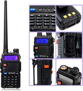 Retevis Walkie Talkie RT5R, Dualband, Handheld-Transceiver mit FM-Radio, 128 Kanäle,Tragbar, Wiederaufladbarer Walkie Talkie,2-Wege-Radio für die Jagd