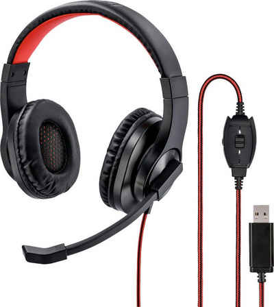 Hama PC Office Headset, Stereo, USB, 2 m, Schwarz PC-Headset (Stummschaltung)