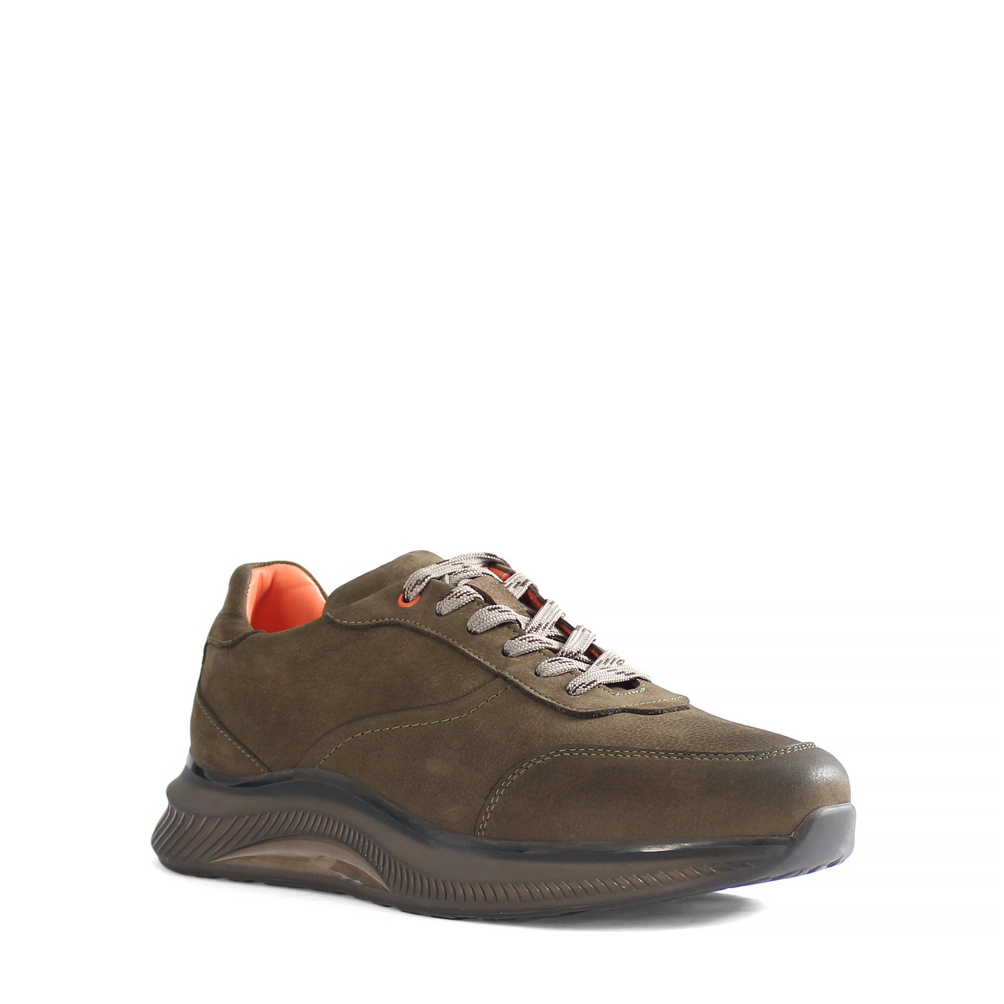 Celal Gültekin Nubuk Plateau-Schnürschuhe Veloursleder Casual Herren Schnürschuh Nubukleder, Echtleder-Futter, Plateau-Thermosohle, Khaki, 40