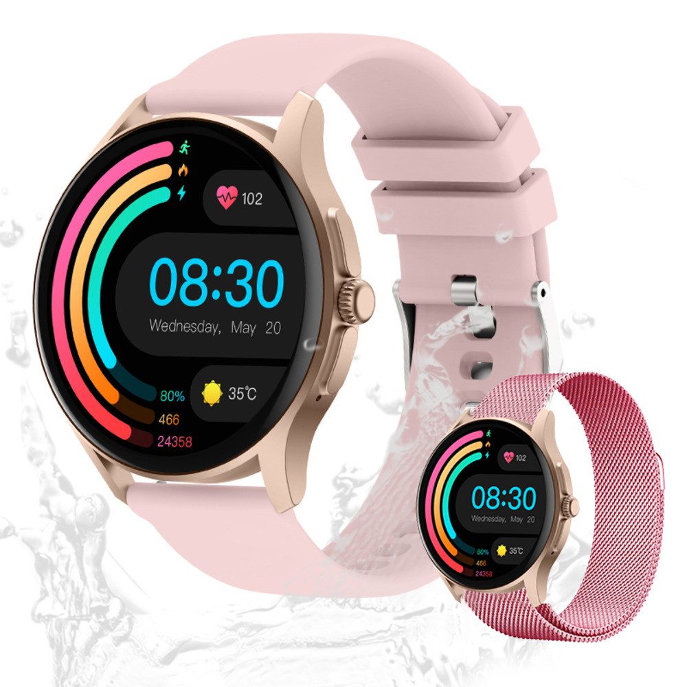 Damen's IP67 Wasserdicht Fitness-Tracker Smartwatch