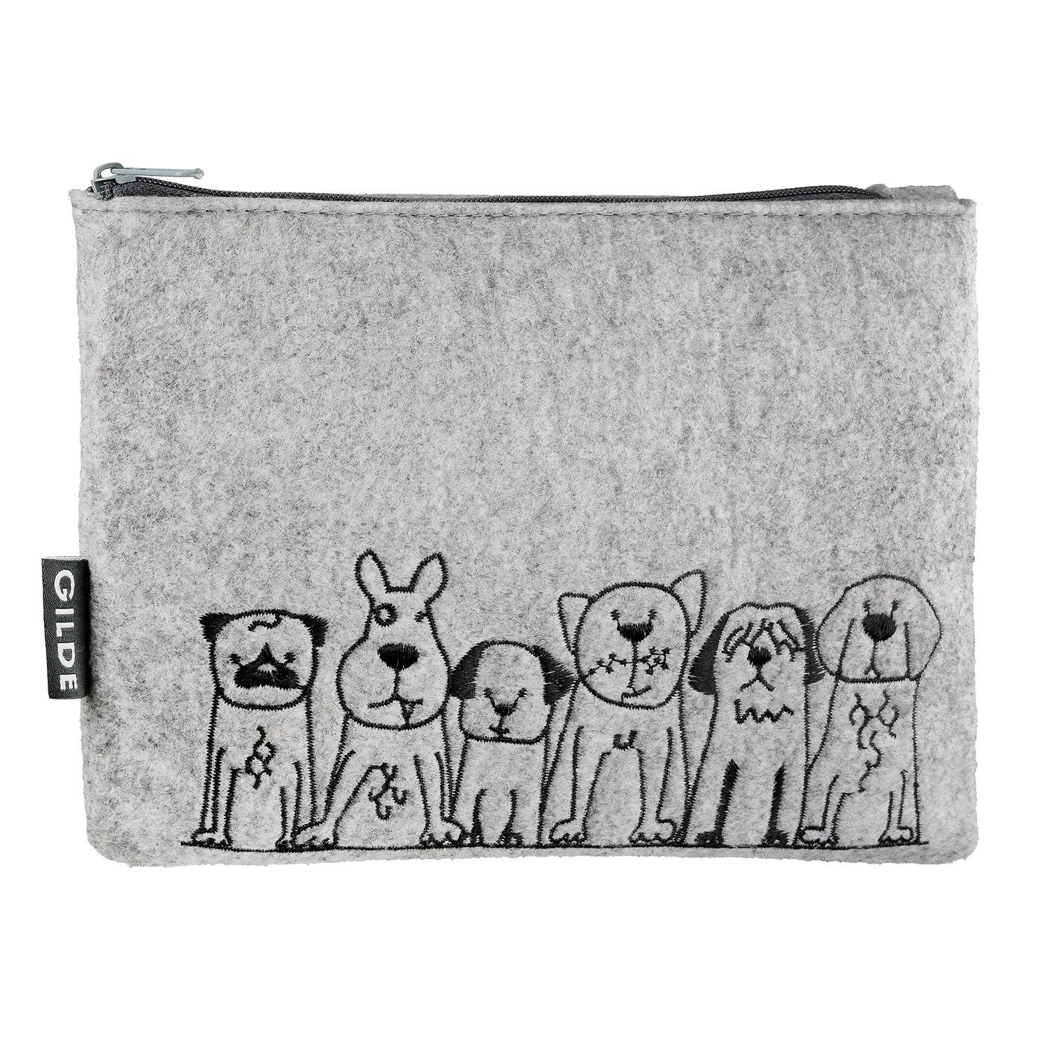 LK Trend & Style Aufbewahrungstasche Tasche klein Hundebande 2fach sort., 20x15 cm, die fröhliche Bande ist aufgestickt