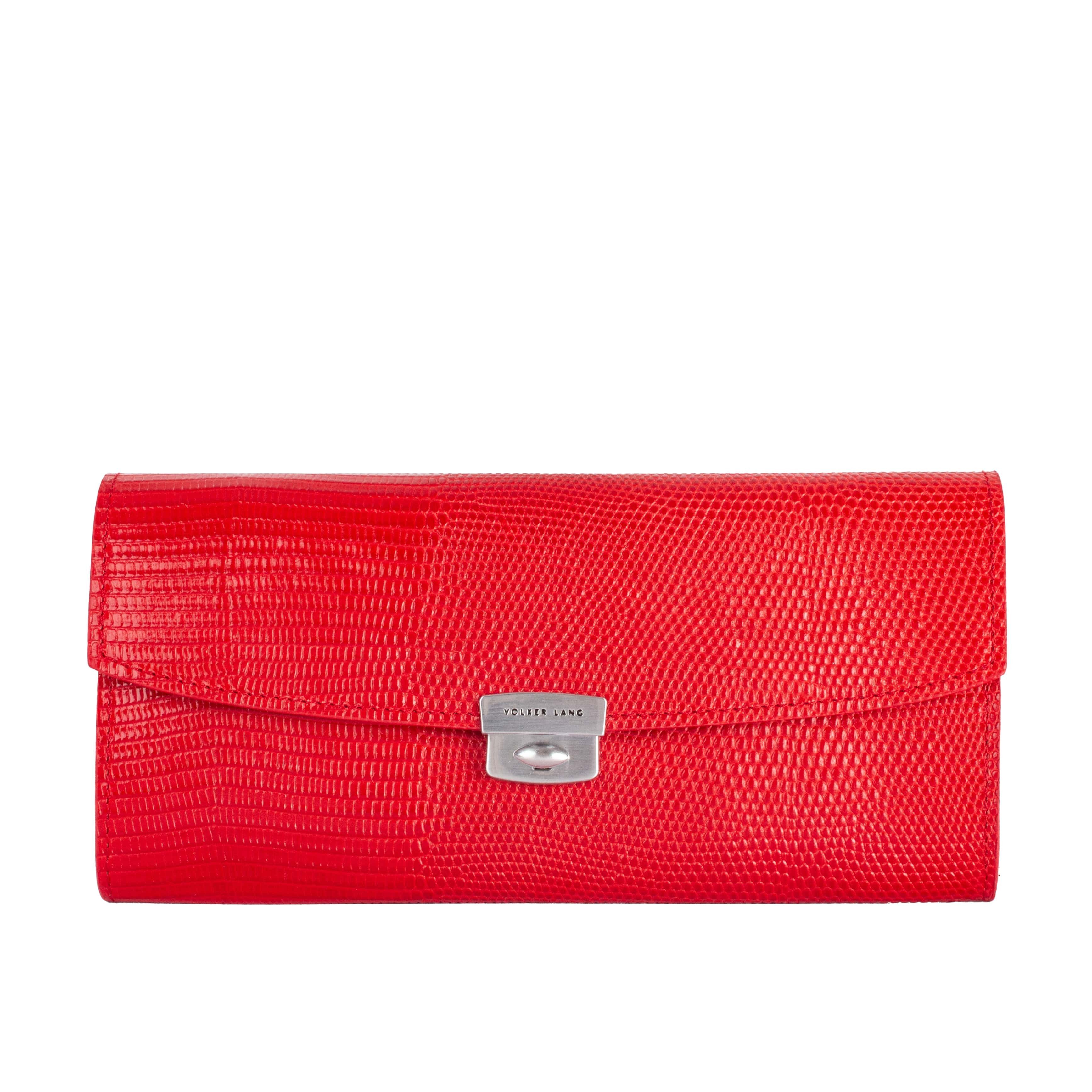 VOLKER LANG Kellnerbörse LIRA - Luxuriöses und geräumiges Damen Portemonnaie mit Schloss