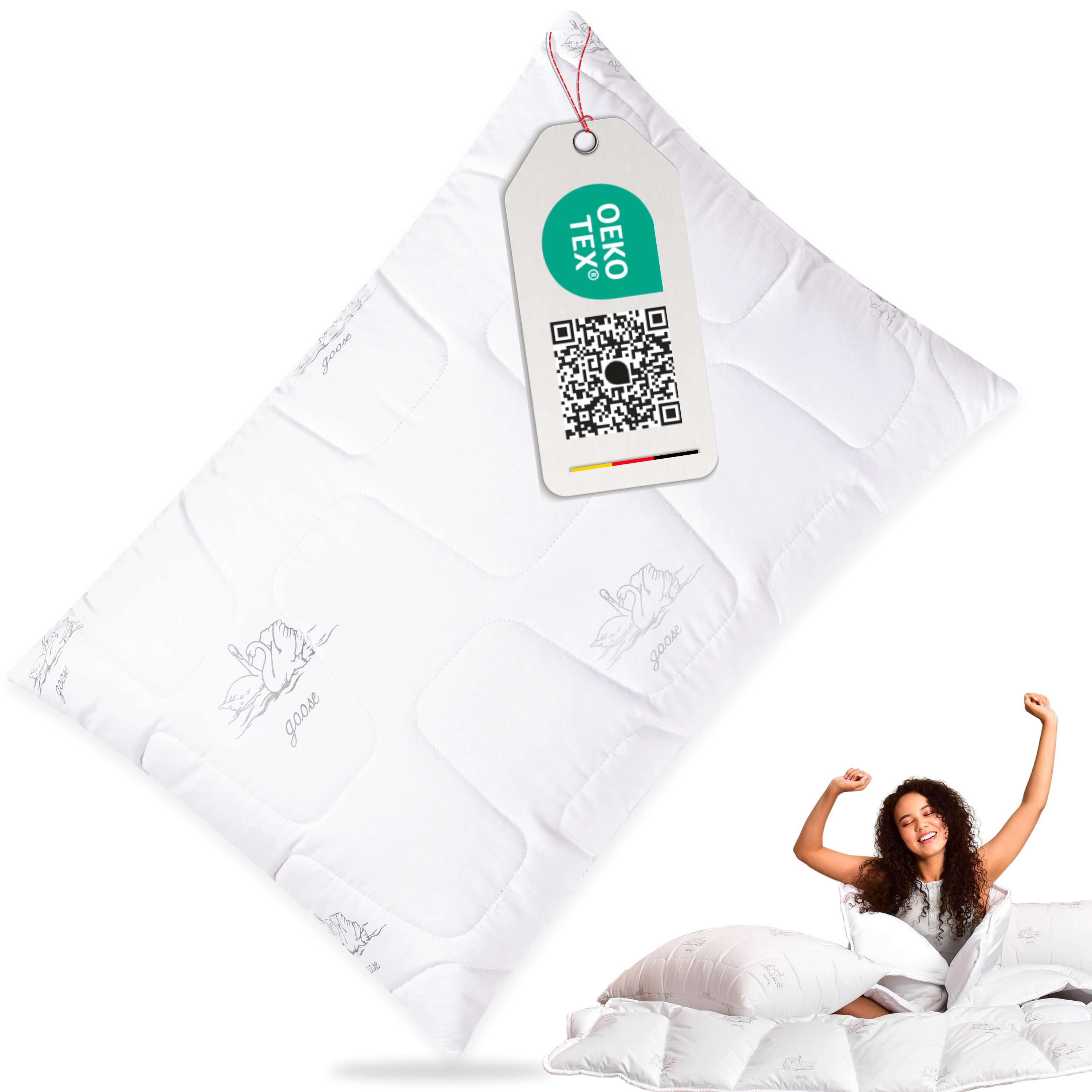 SEI Design Kopfkissen Kopfkissen Kissen Mikrofaser Seitenschläferkissen, Füllung: 700g luxuriöse Mikrofaser, Bezug: Mikrofaser gesteppt, Seitenschläfer, Rückenschläfer, Bauchschläfer, Kissen, 1 Kopfkissen, Vegane Alternative zu Daunenkissen