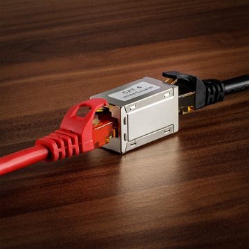 SEBSON 4x RJ45 Kupplung Buchse/Buchse, Verlängerungsadapter für Netzwerkkabel Netzwerk-Adapter