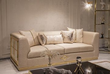 JVmoebel 3-Sitzer Dreisitzer Sofa Couch mit Deko Kissen Sitz Polster Couchen 245cm