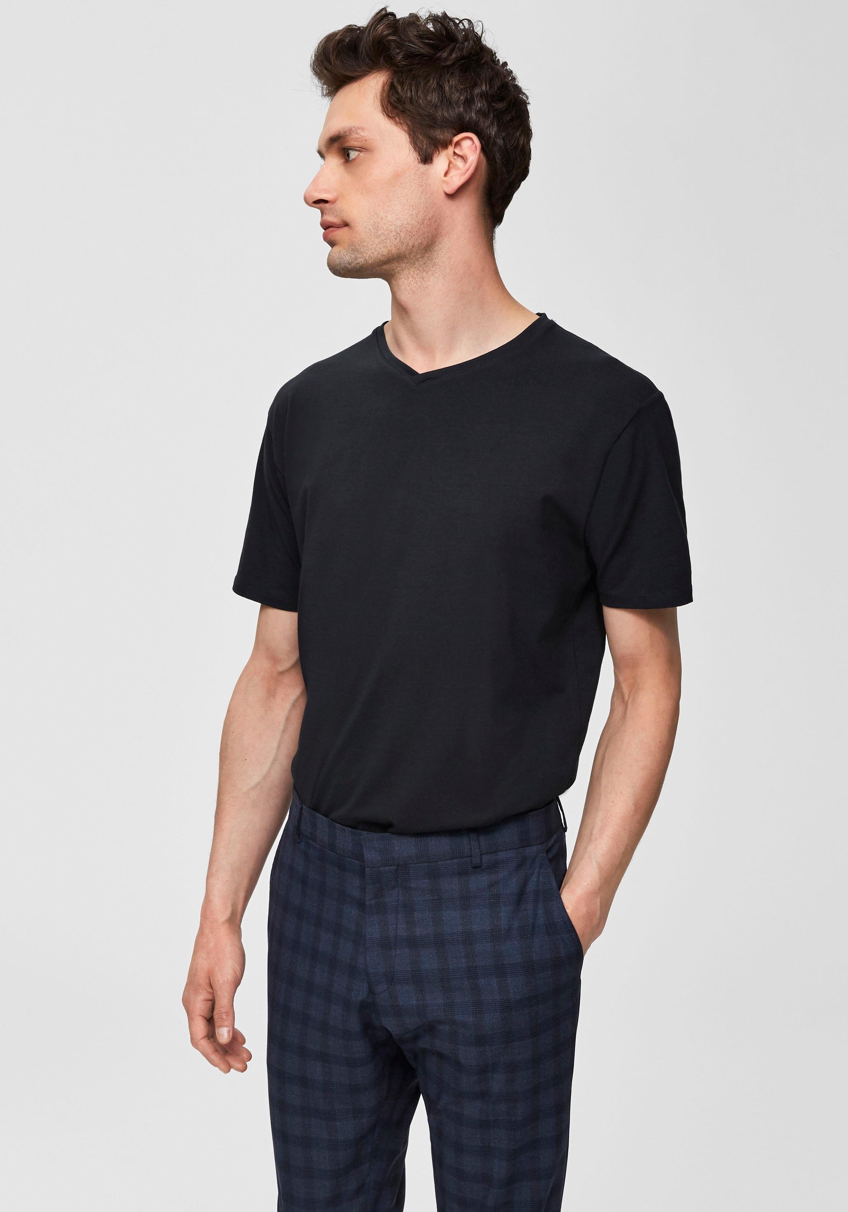 Selected V-Shirt SLHNEWPIMA SS V-NECK TEE B NOOS