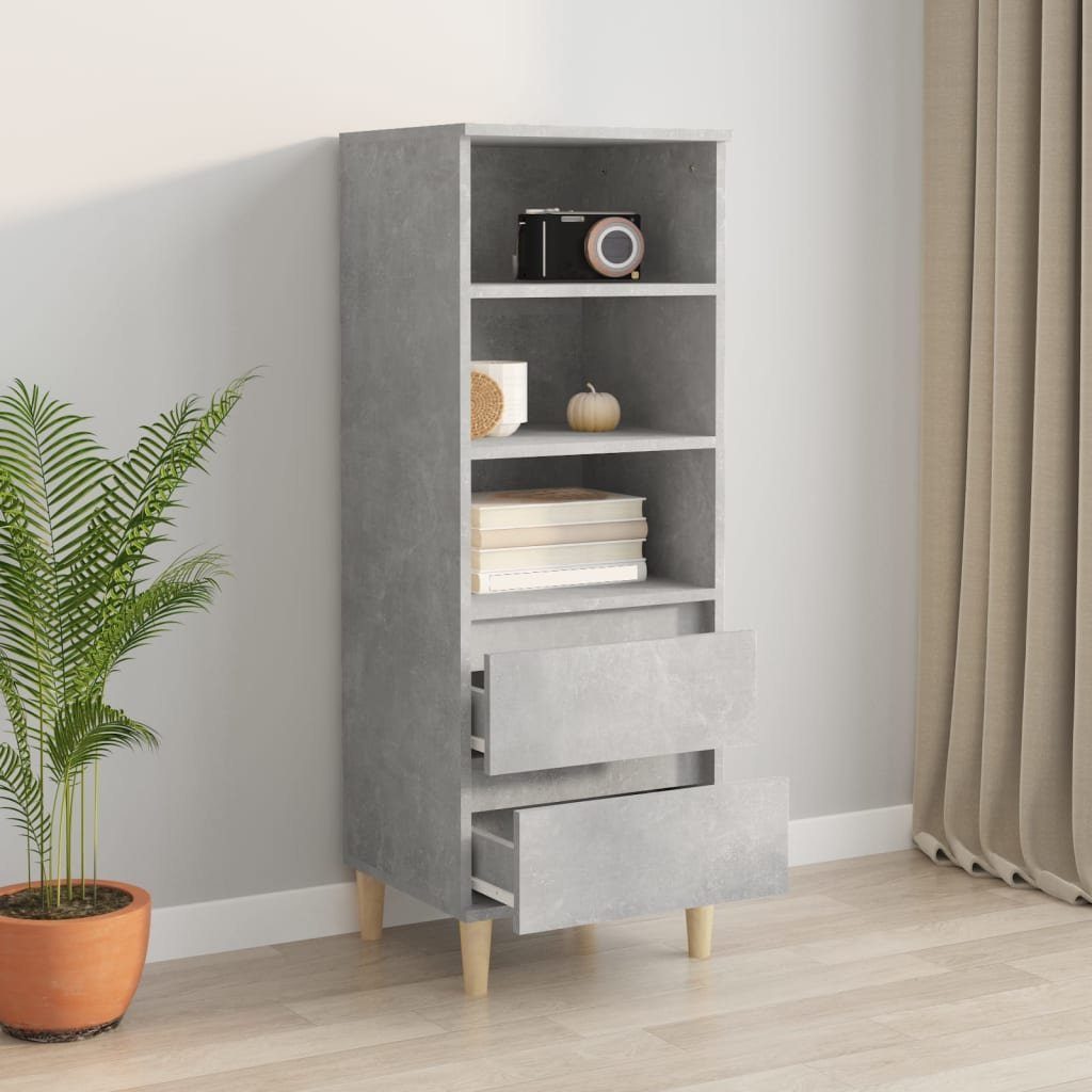 furnicato Highboard Klassisches 40 x 36 x 110 cm Betongrau aus Holzwerkstoff und (1 St)