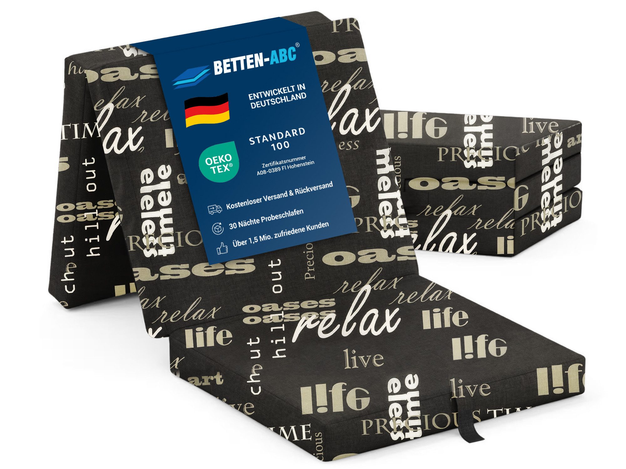 Klappmatratze Samba Faltmatratze, Sun Garden, 9 cm hoch, Gästematratze