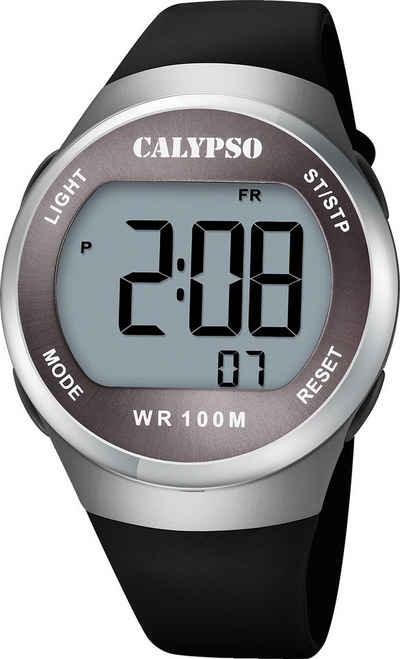 CALYPSO WATCHES Digitaluhr »Calypso Herren-Jugend Uhr Digital«, (Armbanduhr), Herren, Jugend Armbanduhr rund, Kunststoffarmband schwarz, Outdoor