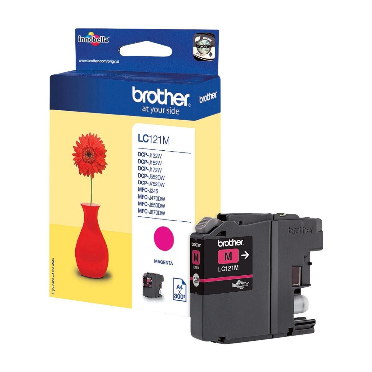 Brother LC-121M Tintenpatrone (1-tlg., Original Druckerpatrone, magenta)