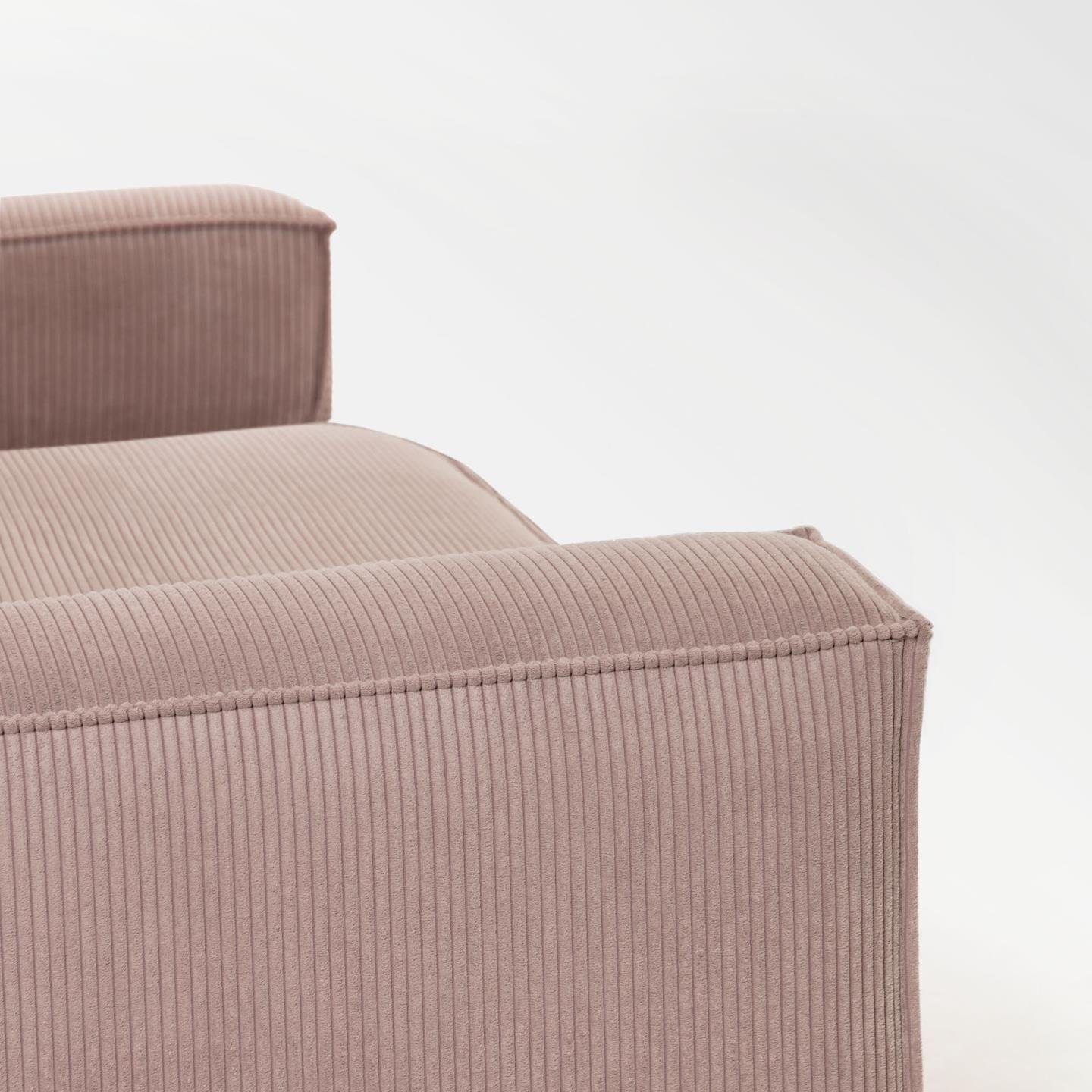 Sofa Sofa 3-Sitzer Couch Natur24 rosa Sitzgarnitur 240cm Kord Blok