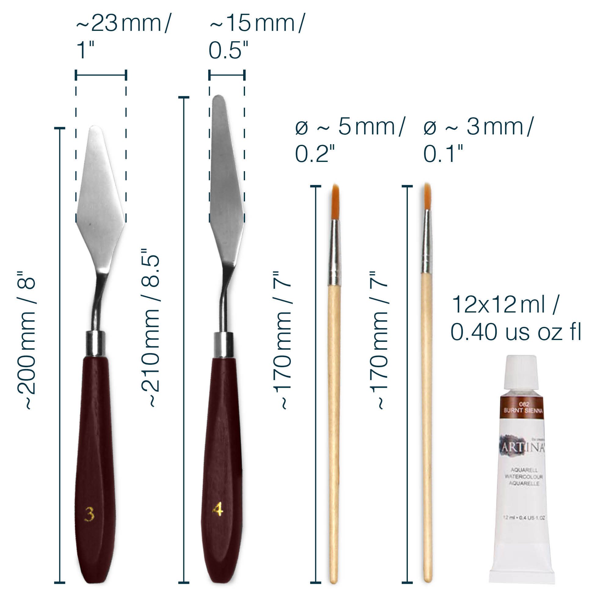 Artina Malpalette 19tlg Acrylfarben Set mit Tischstaffelei & Malkoffer Milano, 19tlg., Acrylic Paint Set, Keilrahmen, Pinseln & Zubehör – Kofferstaffelei