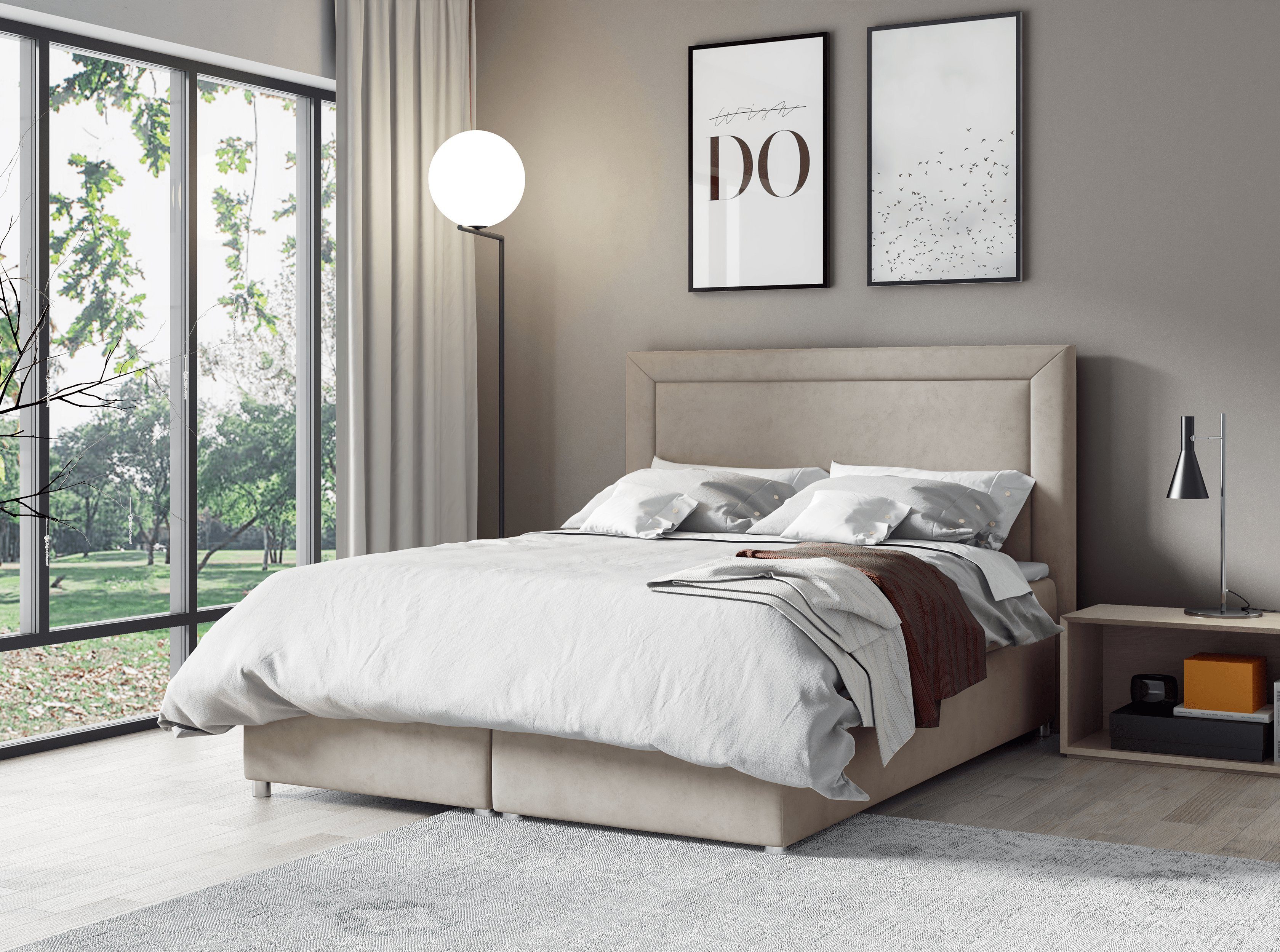 Bettkasten mit K3, Home Best Topper Trinity Boxspringbett und for Braun