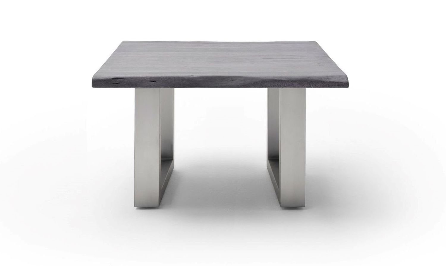 quadratisch Baumkante furniture Cartagen, Couchtisch grau MCA Akazie-massiv U-Form