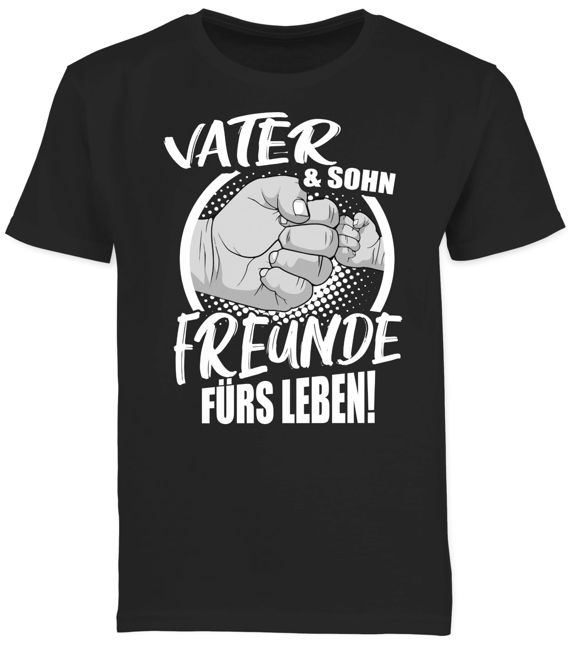 Vater Schwarz fürs Partner-Look & T-Shirt Freunde Shirtracer Familie Sohn Kind 1 Leben!