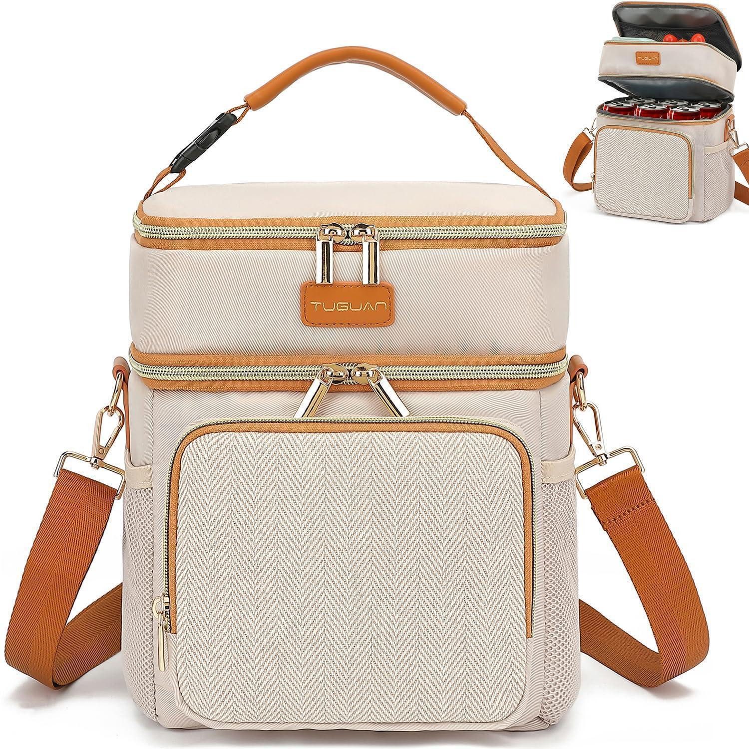 LuxusKollektion Kühltasche Muttermilch Kühltasche Babyflaschen 6er Eisbeutel beige