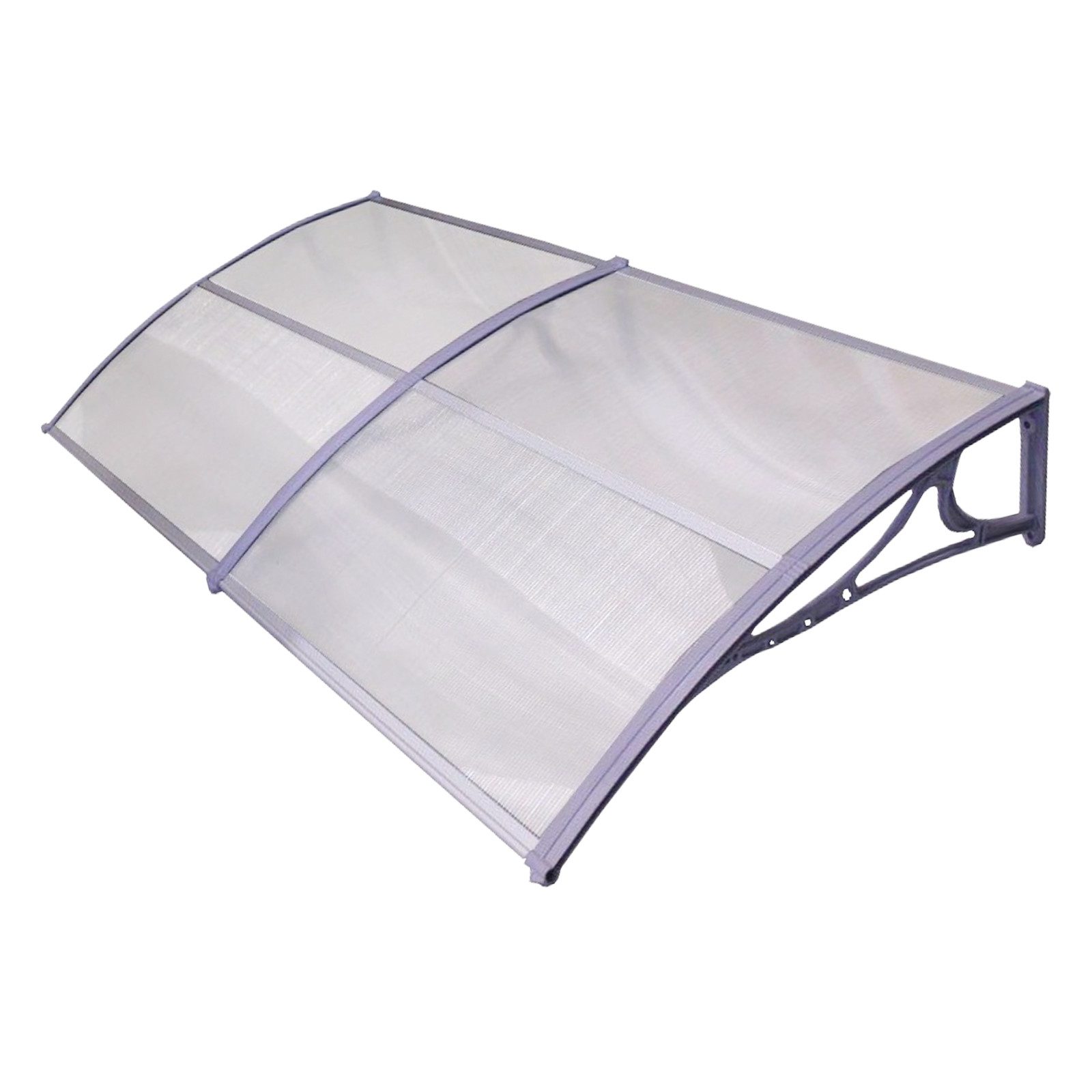 TRUTZHOLM Vordach Haustürvordach Hohlkammerplatte Aluabschlussleiste grau Pultvordach (1 St., 97x200 cm), Stoßfest,Wasserfest,Hitzebeständig