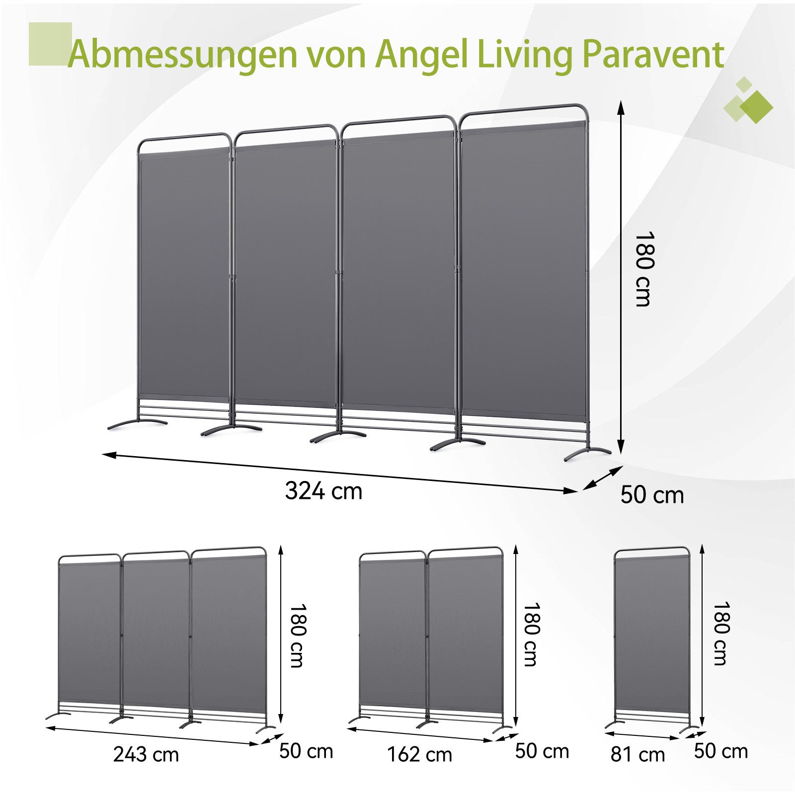 Angel Living Paravent Klappbar Raumteiler Freistehend günstig online kaufen