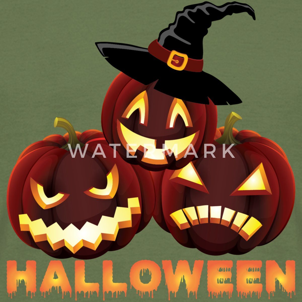 Spreadshirt T-Shirt Halloween Kürbisse Mit Hexenhut Gruselig Lustig Männer T-Shirt (1-tlg)