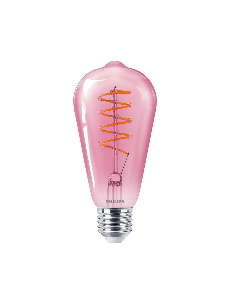 Philips Philips LED E27 ST64 Filament rosa 4,5W = 25W 230V Warmweiß 1800K  LED-Leuchtmittel, E27, Warmweiß