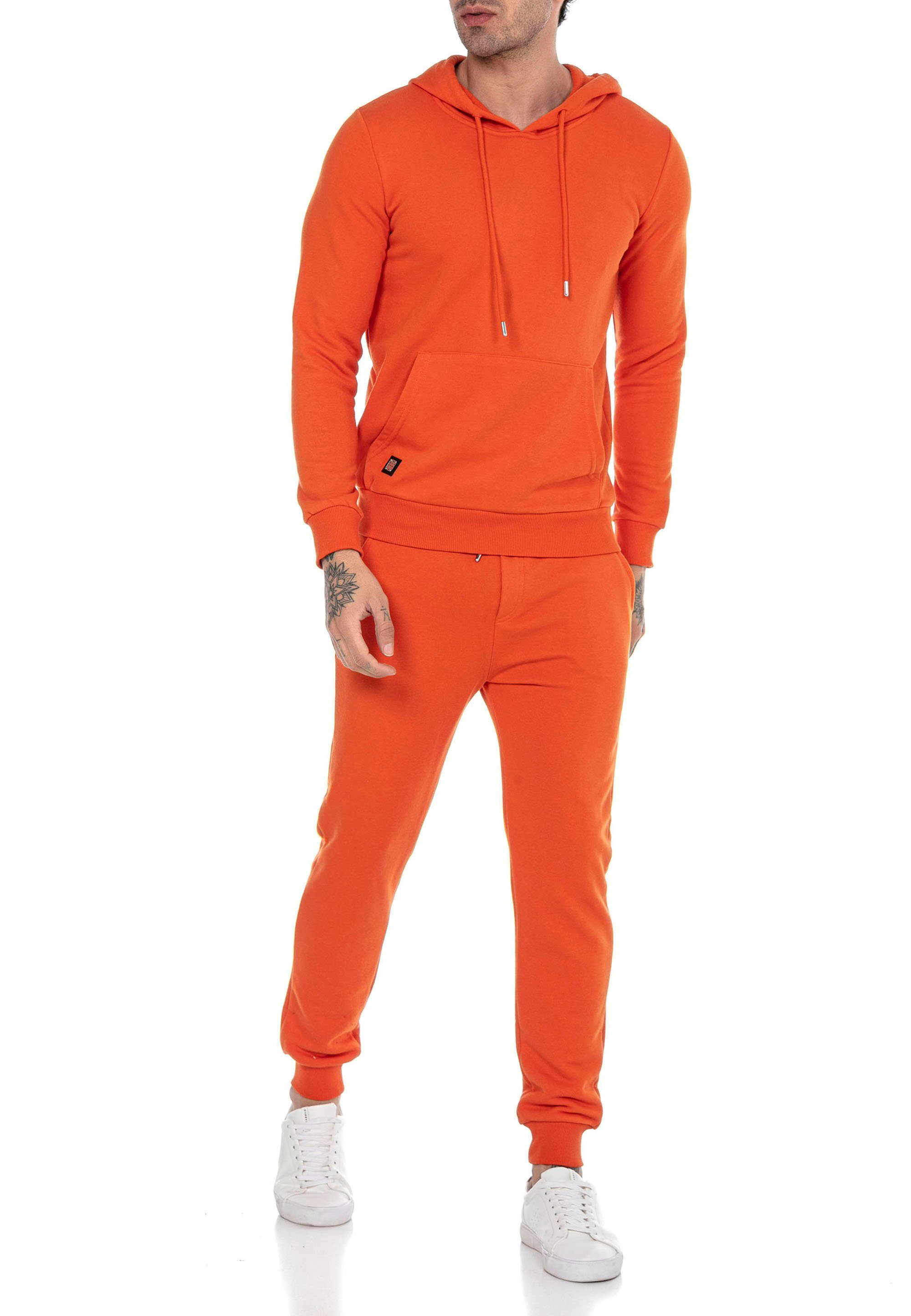 Premium RedBridge Herren Basic Kapuzensweatshirt Red Premium Hose Qualität Jogginganzug Set Orange Bridge Hoodie