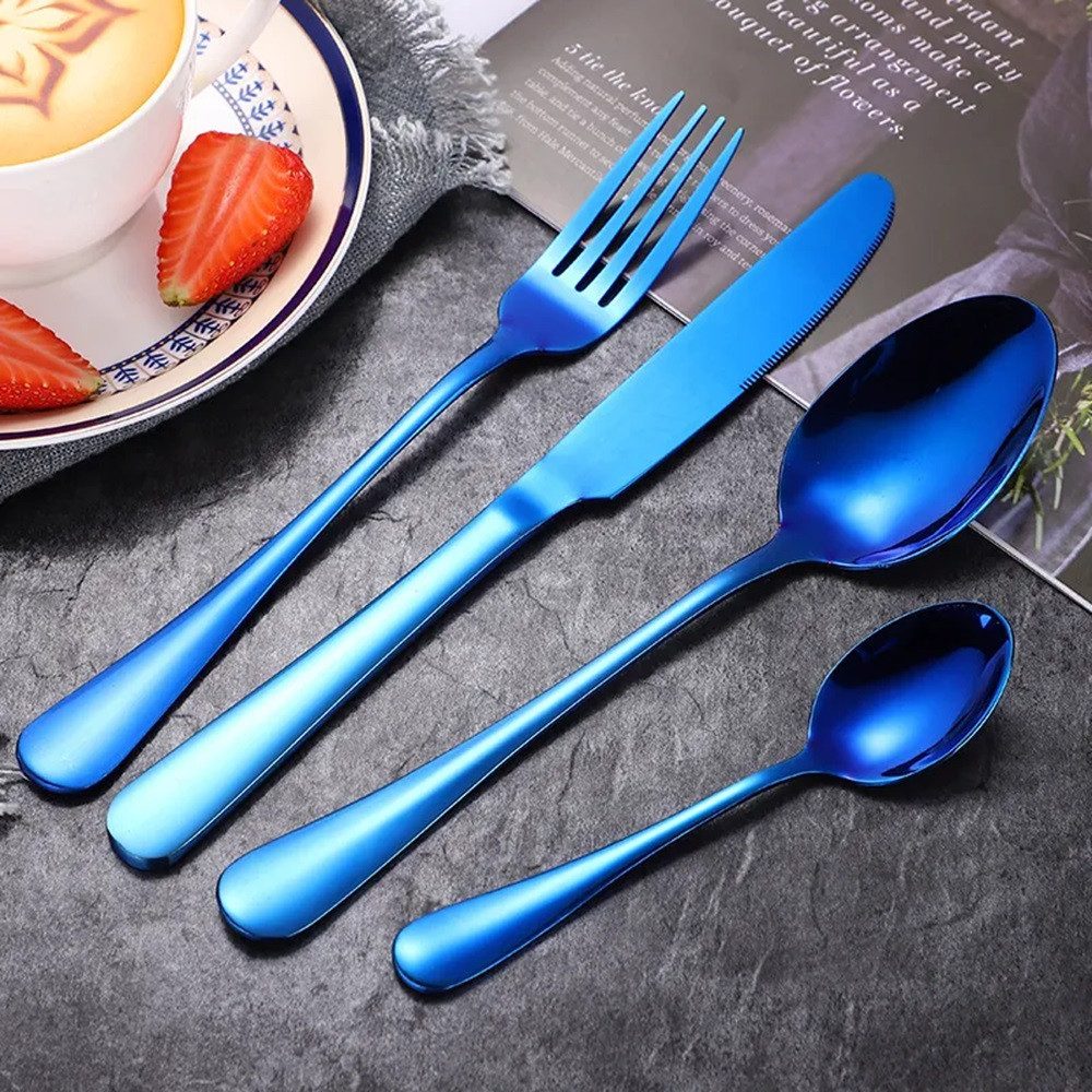 Eyecatcher Besteck-Set 4 teiliges Besteckset in exklusiven schönen Farben buntes Besteck (4-tlg), 1 Personen, Edelstahl