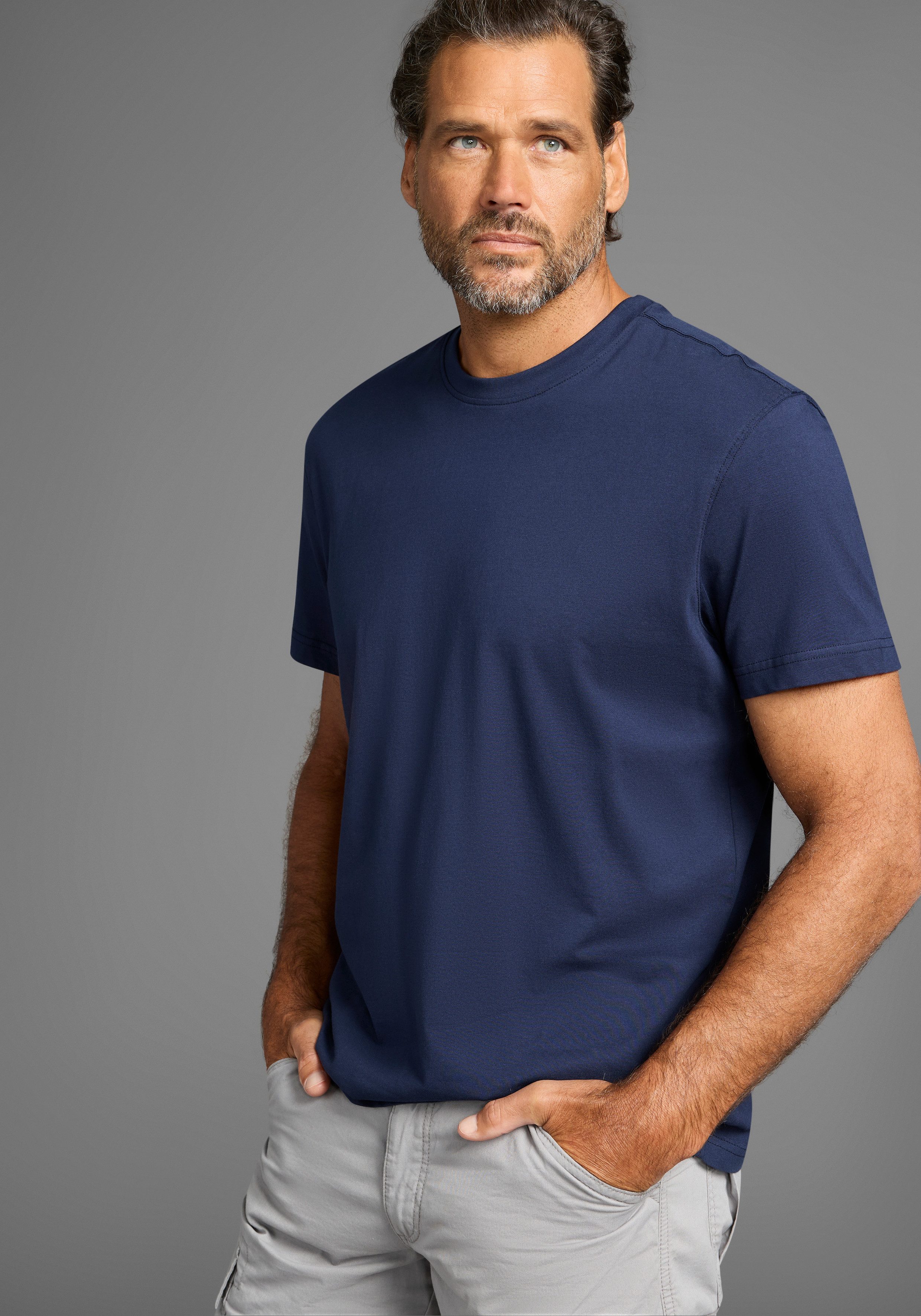 Man's World T-Shirt neue Farben! Preis-Leistungs Bestseller! Auch in Großen Größen (3er-Pack) aus Baumwolle, angenehmer Tragekomfort, hochwertige Verarbeitung