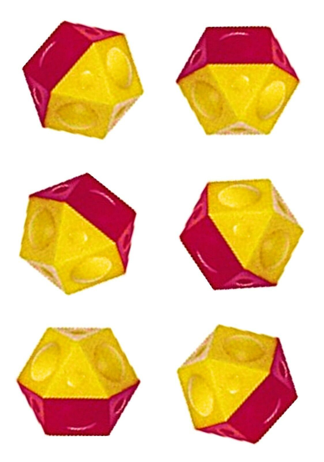 Gelb-rote Ersatz Tischfußballspiel Ball TIPP-KICK 6 x Ersatzbälle Bälle Tipp-Kick Fußbälle