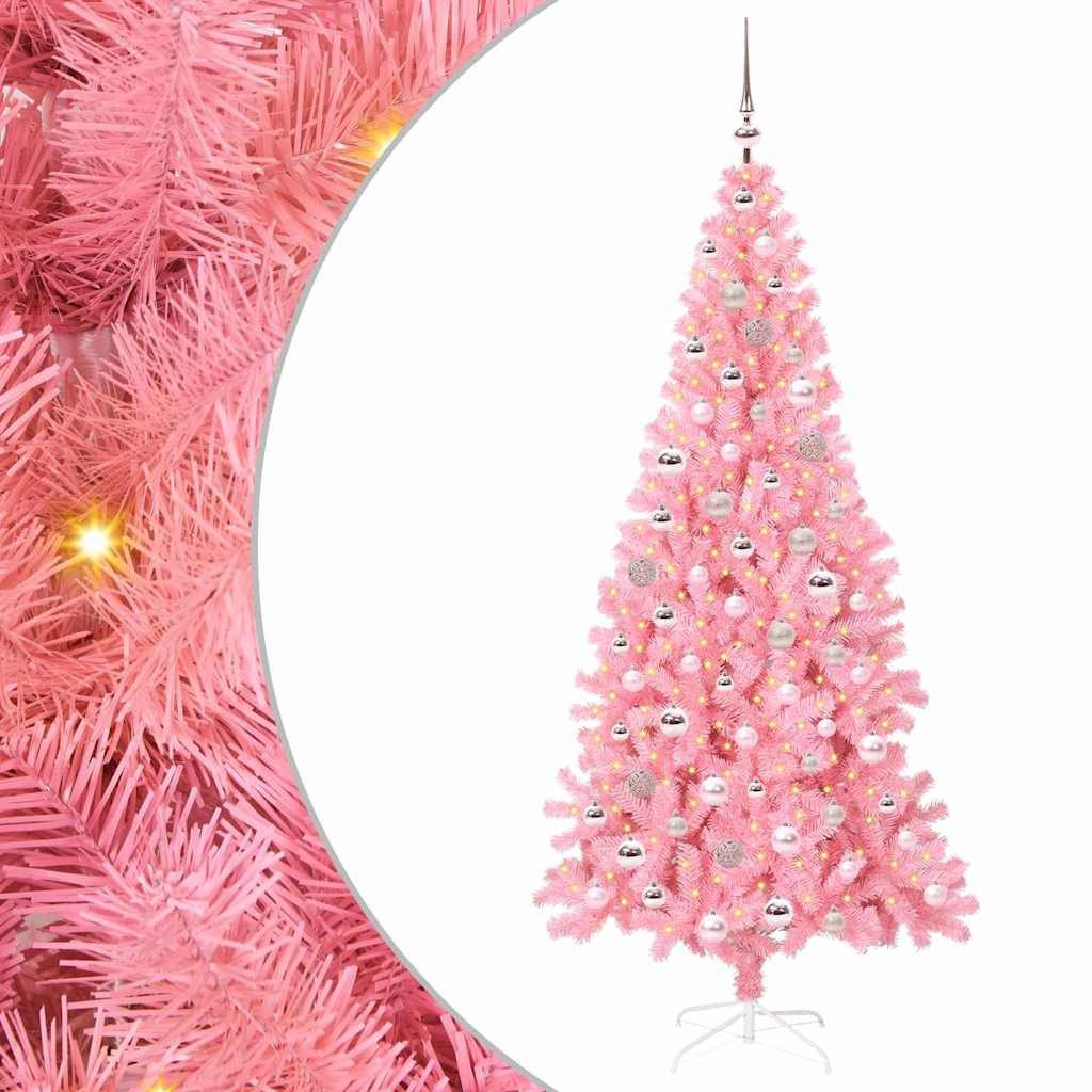 vidaXL Künstlicher Weihnachtsbaum Weihnachtsbaum Rosa 210 cm PVC