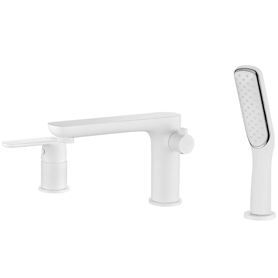 KOLMAN Wannenarmatur Badewannenarmatur 3-Loch DIMA Badarmatur in Weiß