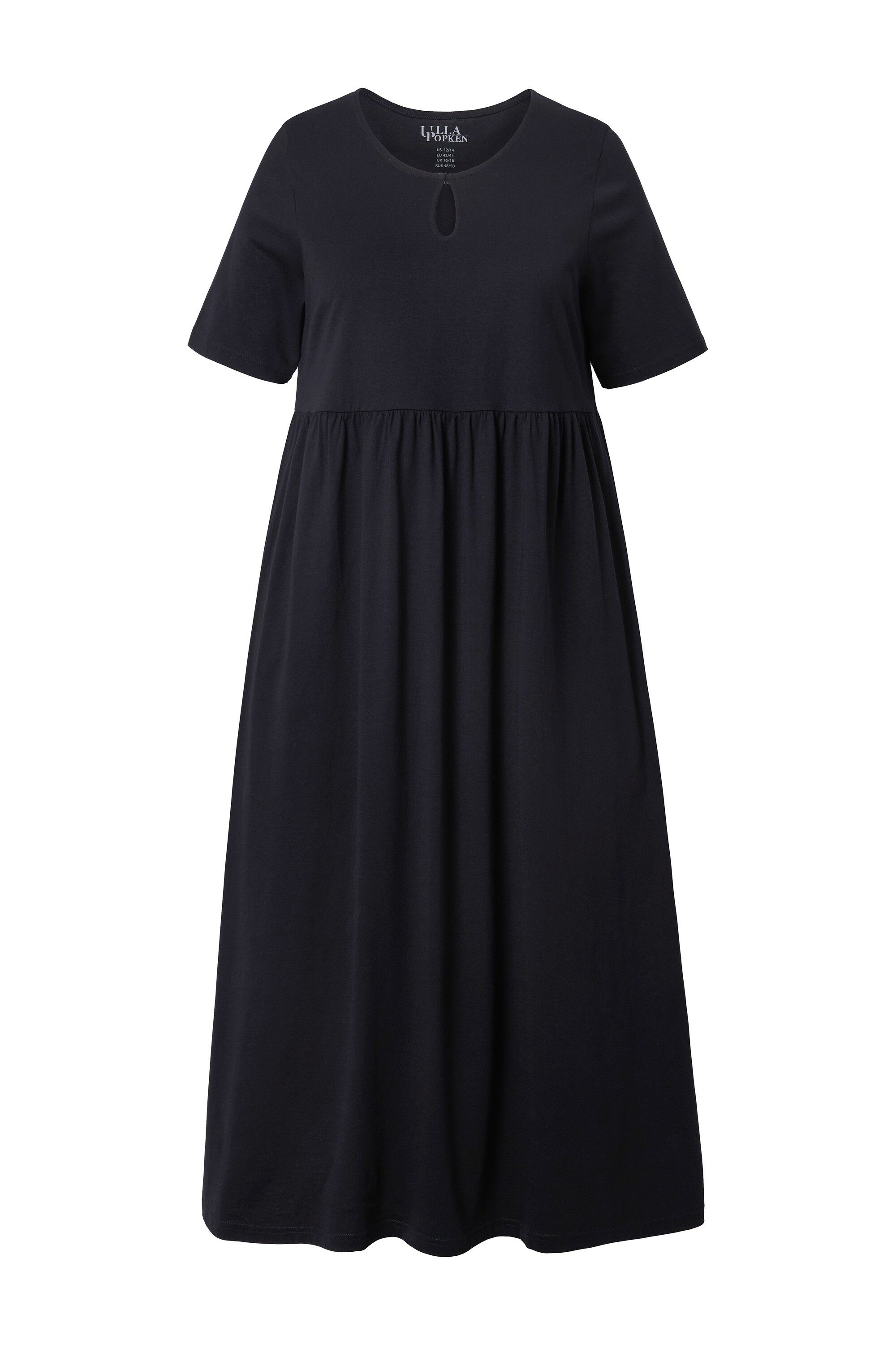 Ulla Popken Maxikleid Maxikleid A-Linie Rundhals günstig online kaufen
