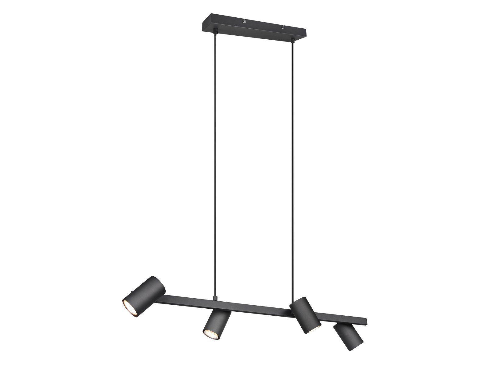 TRIO Leuchten LED Pendelleuchte, Dimmfunktion, LED wechselbar, Warmweiß, mehrflammig Esstisch-lampe modern über Kochinsel, Schwarz Breite 80cm