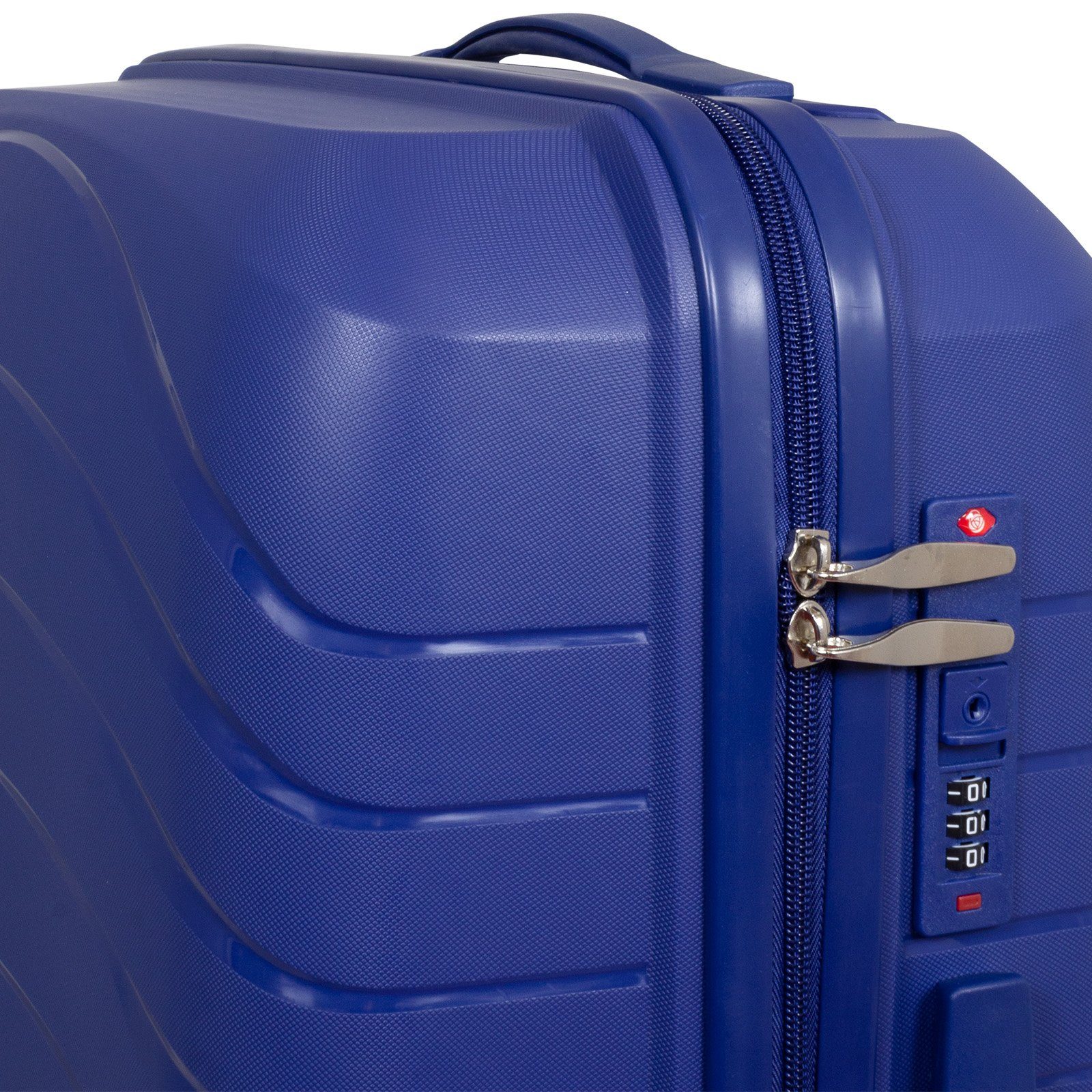 robust, Hartschalen-Trolley Rollen, Trendyshop365 Farben, Zahlenschloss, 4 Doppelrollen blau 3 extrem (PP), Denver, Größen, Polypropylen 4