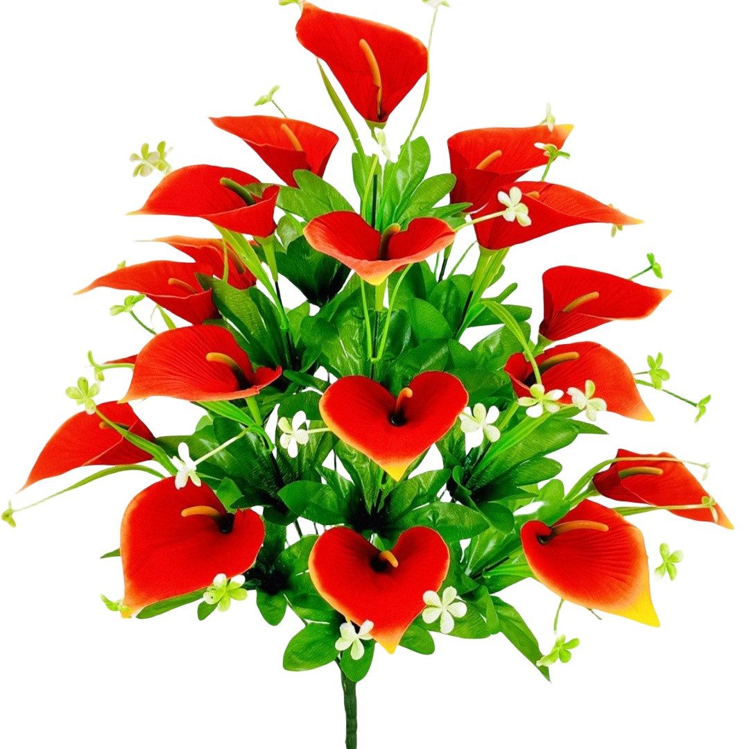 Kunstblumenstrauß Künstlicher Calla-Lilienstrauß Kunstpflanzen Außen Balkon günstig online kaufen