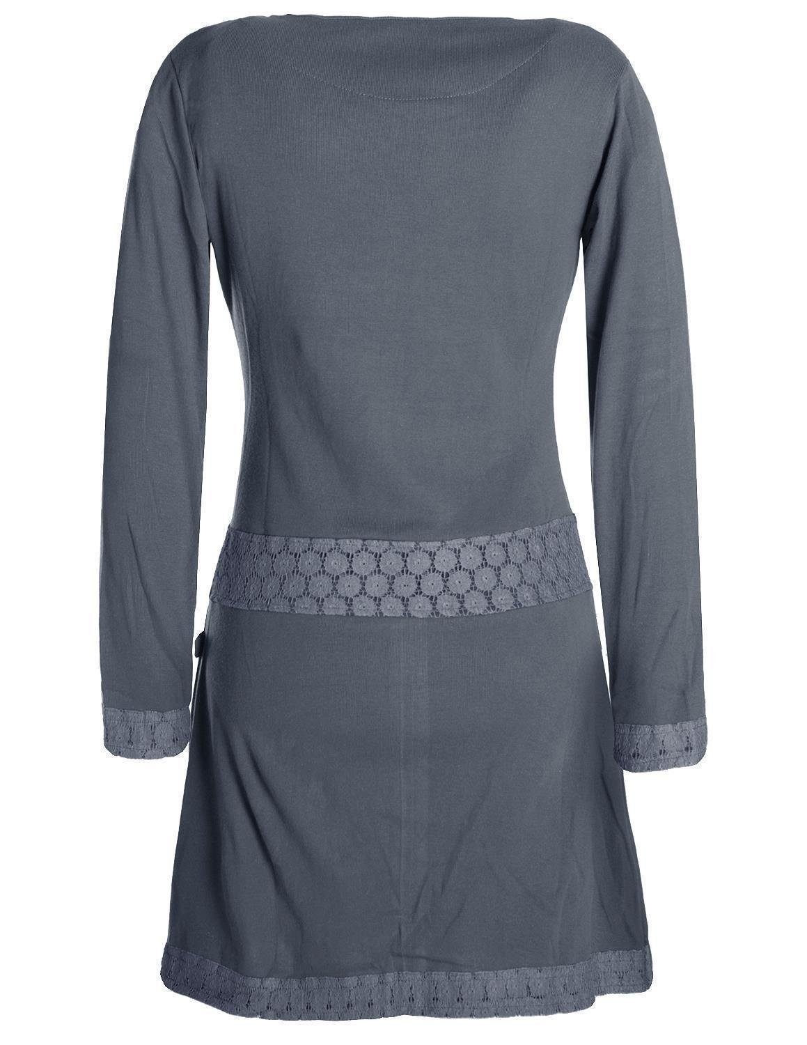 Vishes Tunikakleid Langarm Shirt Kleid Jersey Hippie Blumen Sidebag Boho, G günstig online kaufen