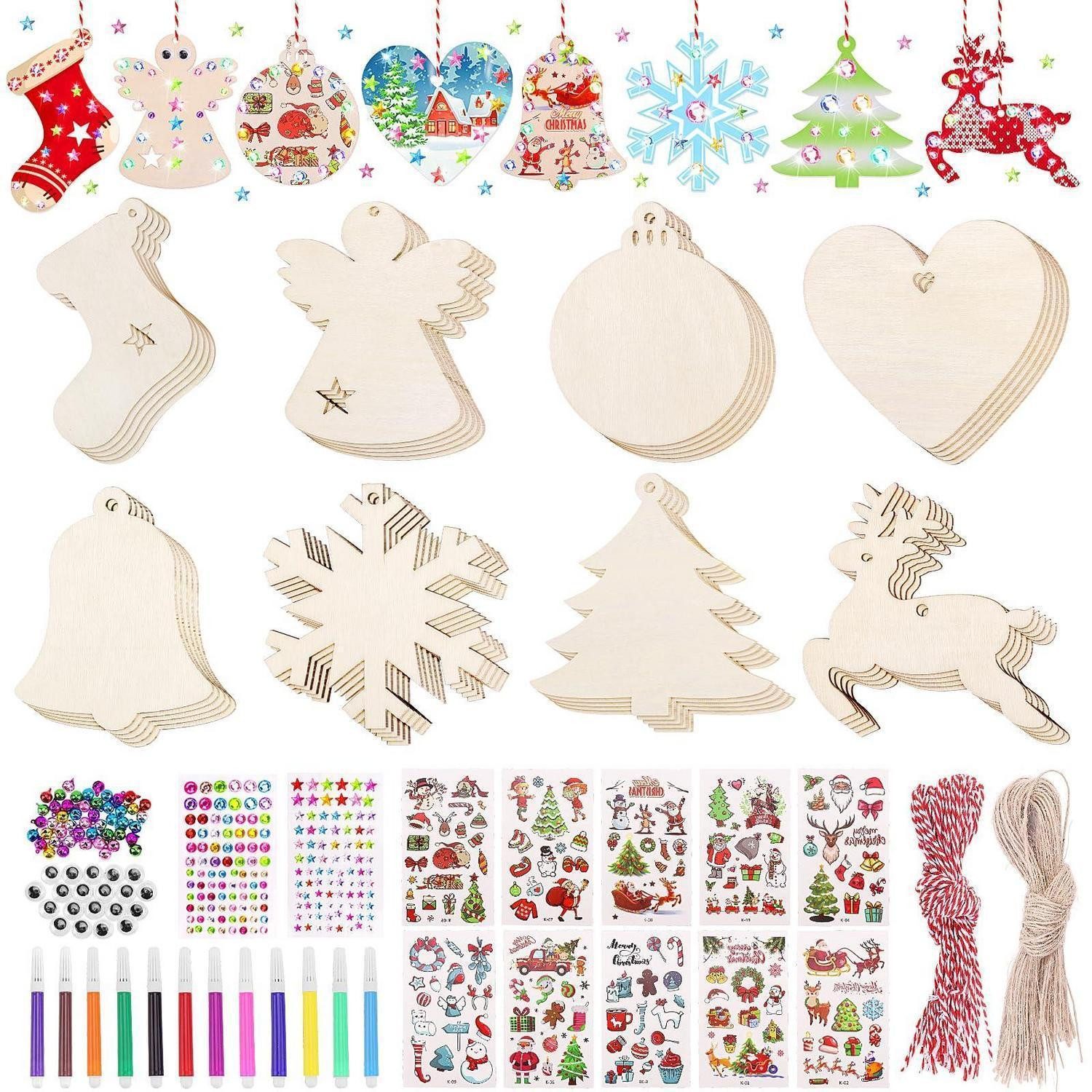 LuxusKollektion Kreativset Holzanhänger Weihnachten Bastelset 254tlg