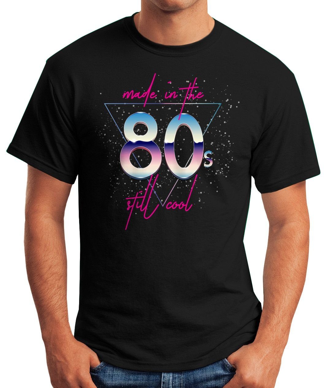 MoonWorks Print-Shirt Herren T-Shirt Geburtstag Fun-Shirt mit the Achtziger cool Retro Made Geschenk 80's Eighties still Moonworks® Print in