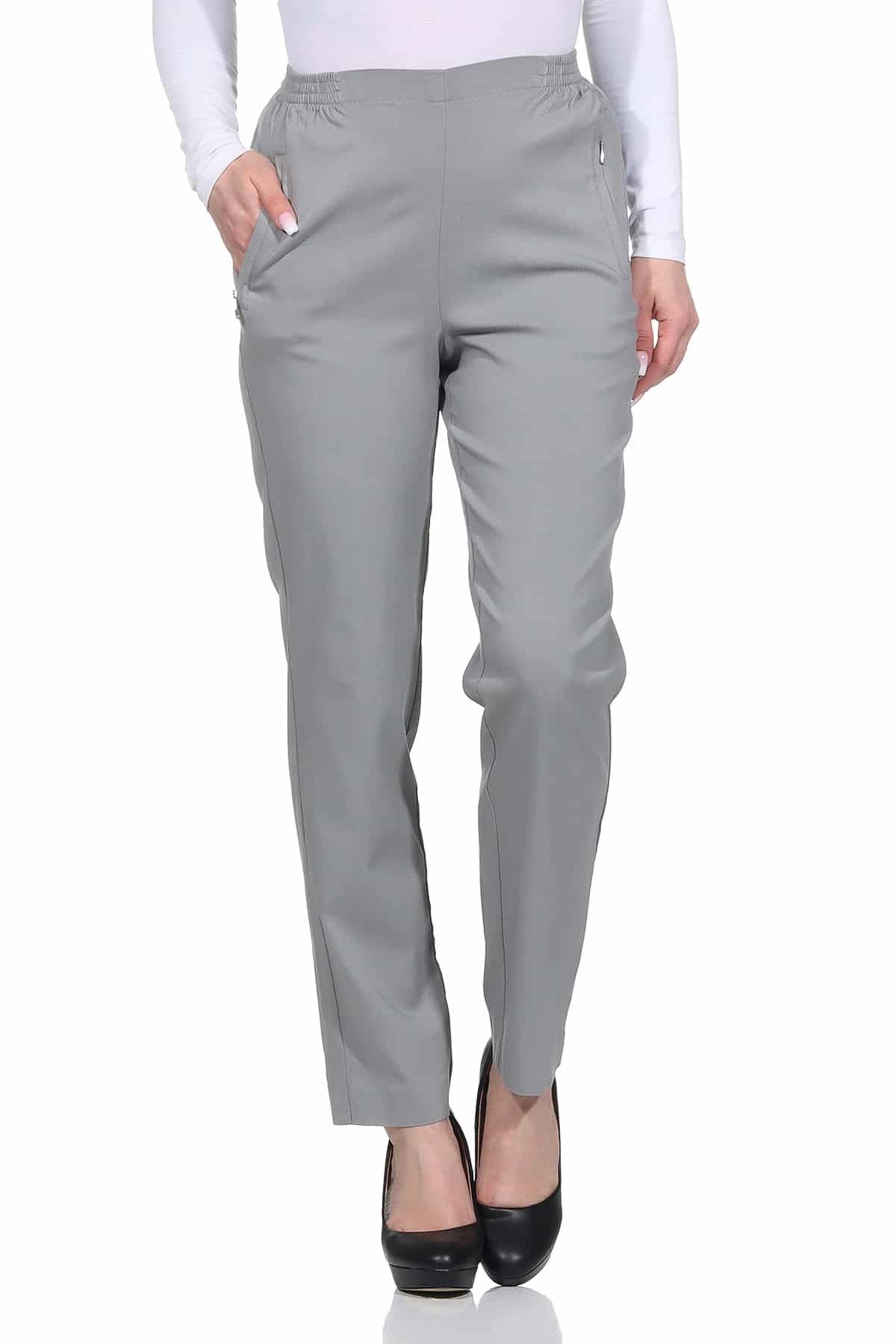 Alica Collection Schlupfhose Classic Freizeithose Damen Basics Businesshose mit Stretch - Kurzgröße Elastischer Gummibund seitlich und hinten, Basic, Klassisch