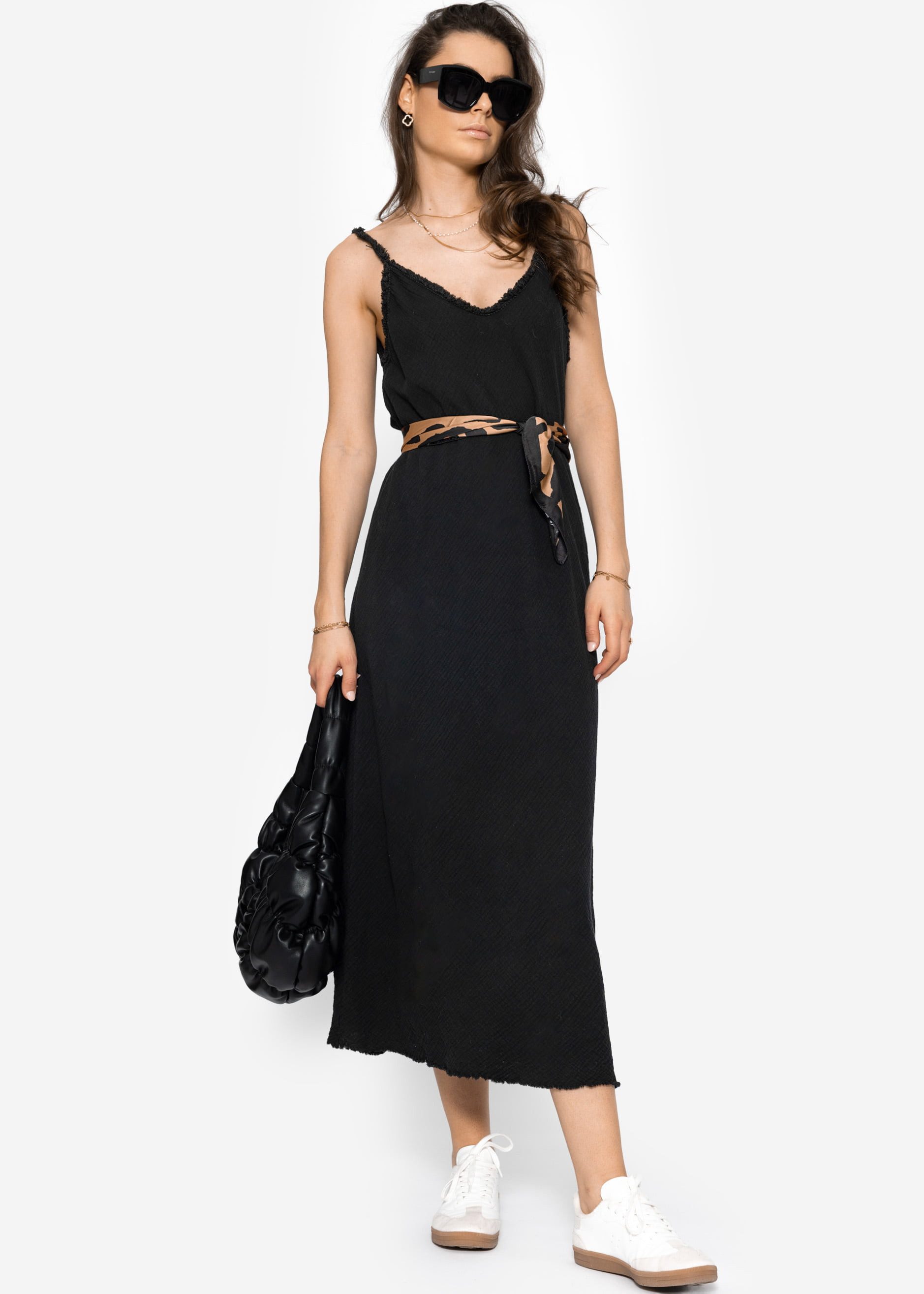 SASSYCLASSY Midikleid Musselin Maxi Kleid Damen günstig online kaufen