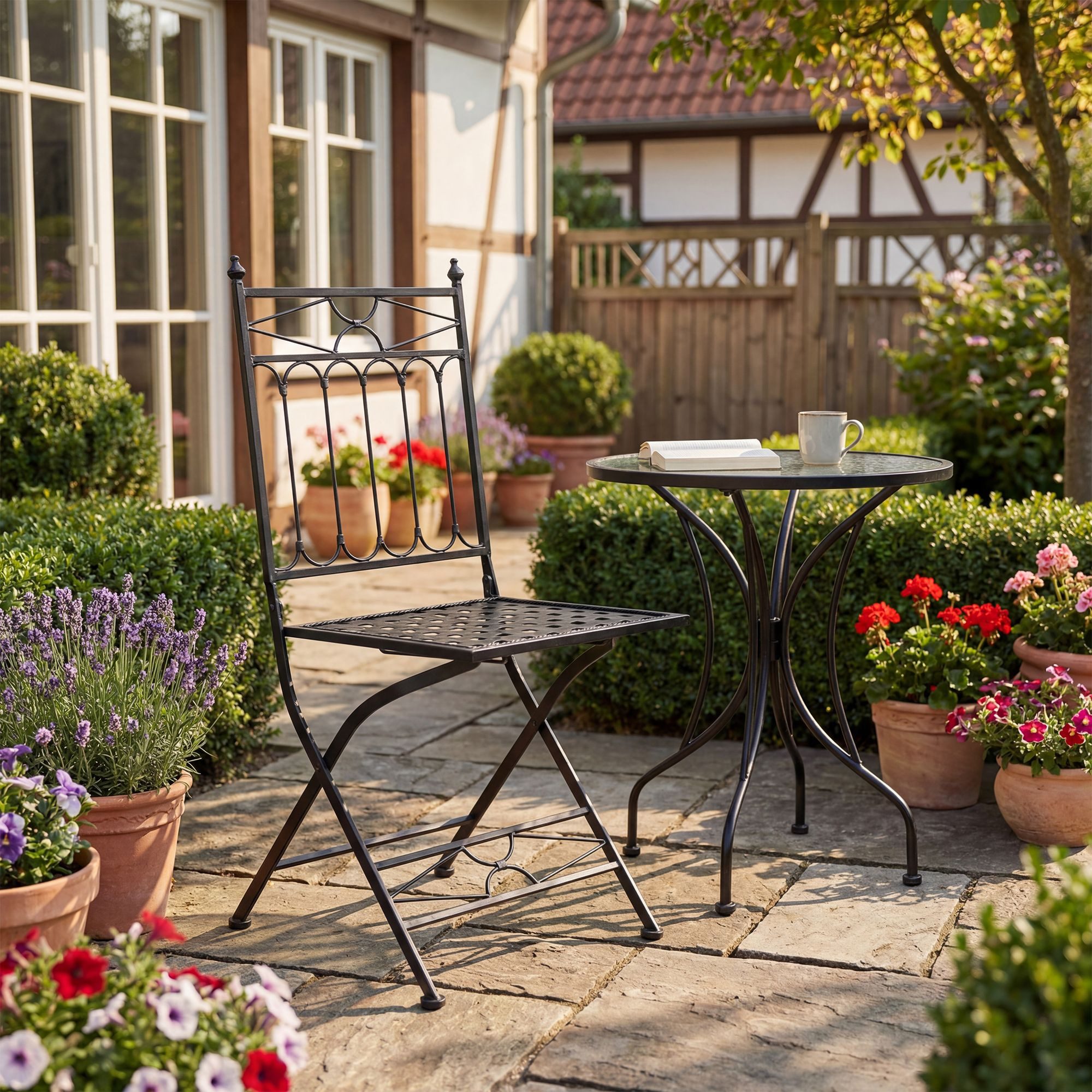 CLP Gartenstuhl Asina (1er, 1 St), klappbarer Gartenstuhl mit edlen Verzierungen