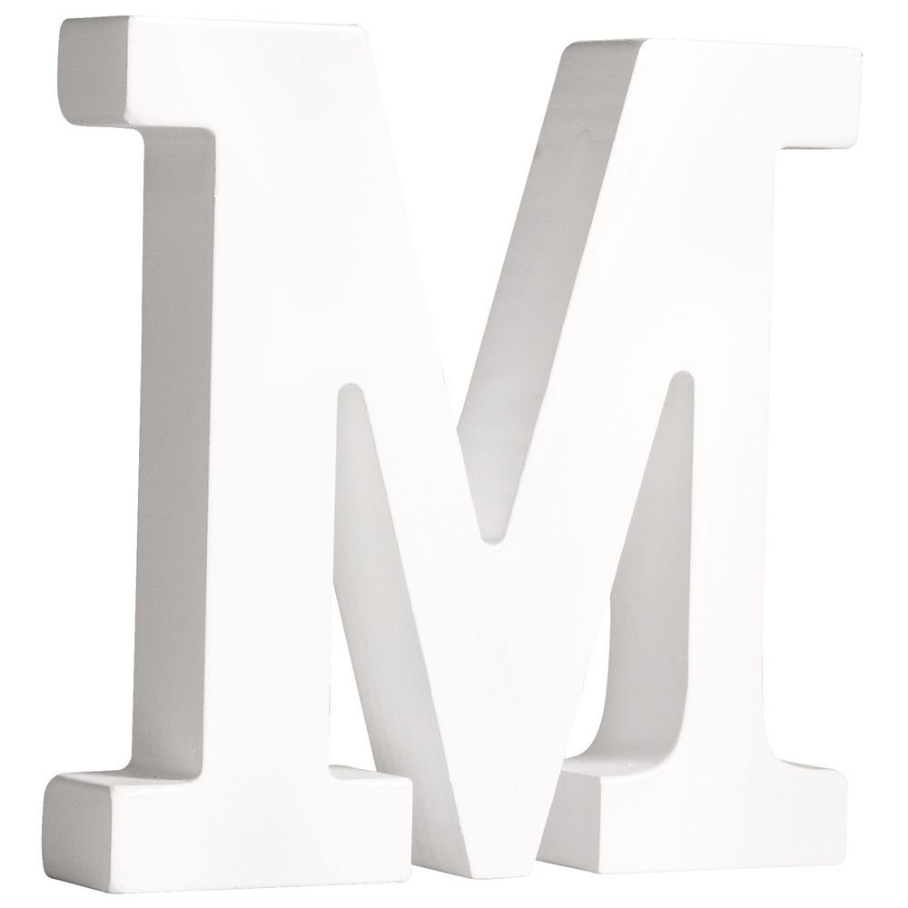 Rayher Deko-Buchstaben MDF Buchstabe M weiß 11cmx2cm | Deko-Buchstaben