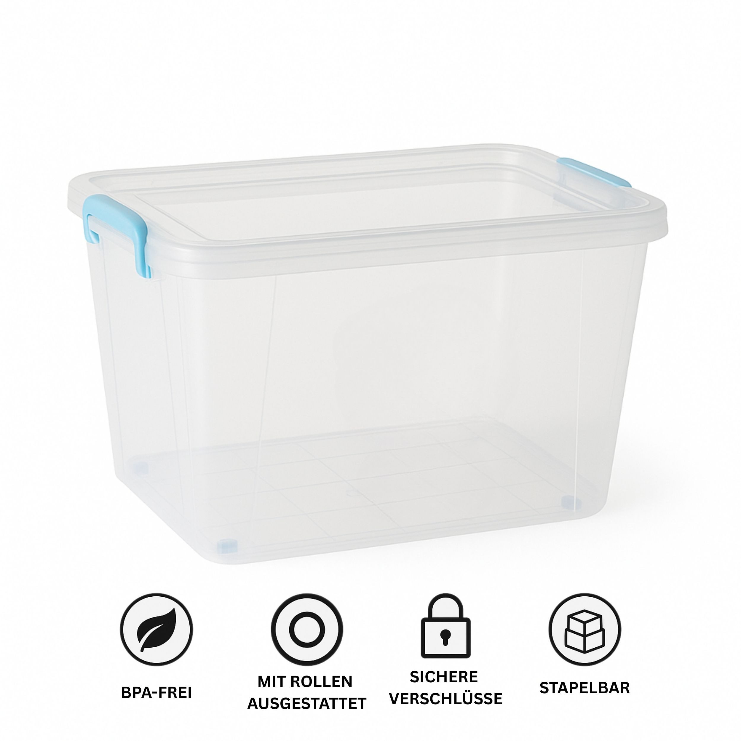 Plastard Aufbewahrungsbox mit Deckel & Rollen günstig online kaufen