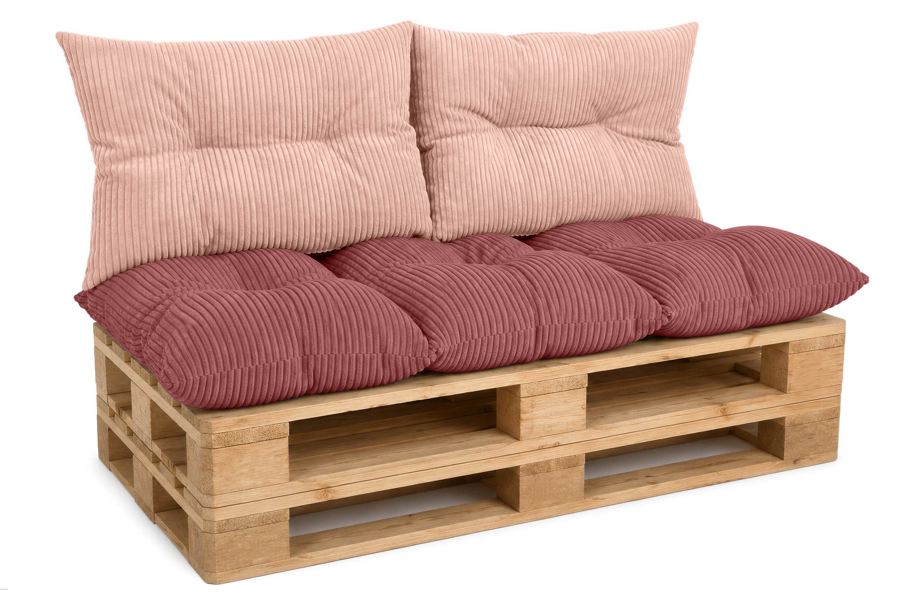 Amilian Palettenkissen Palettenauflagen Set 3-tlg., 120x80 cm + 2x 40x60 cm, für Palettenmöbel, Balkon, Terrasse und Wohnbereich
