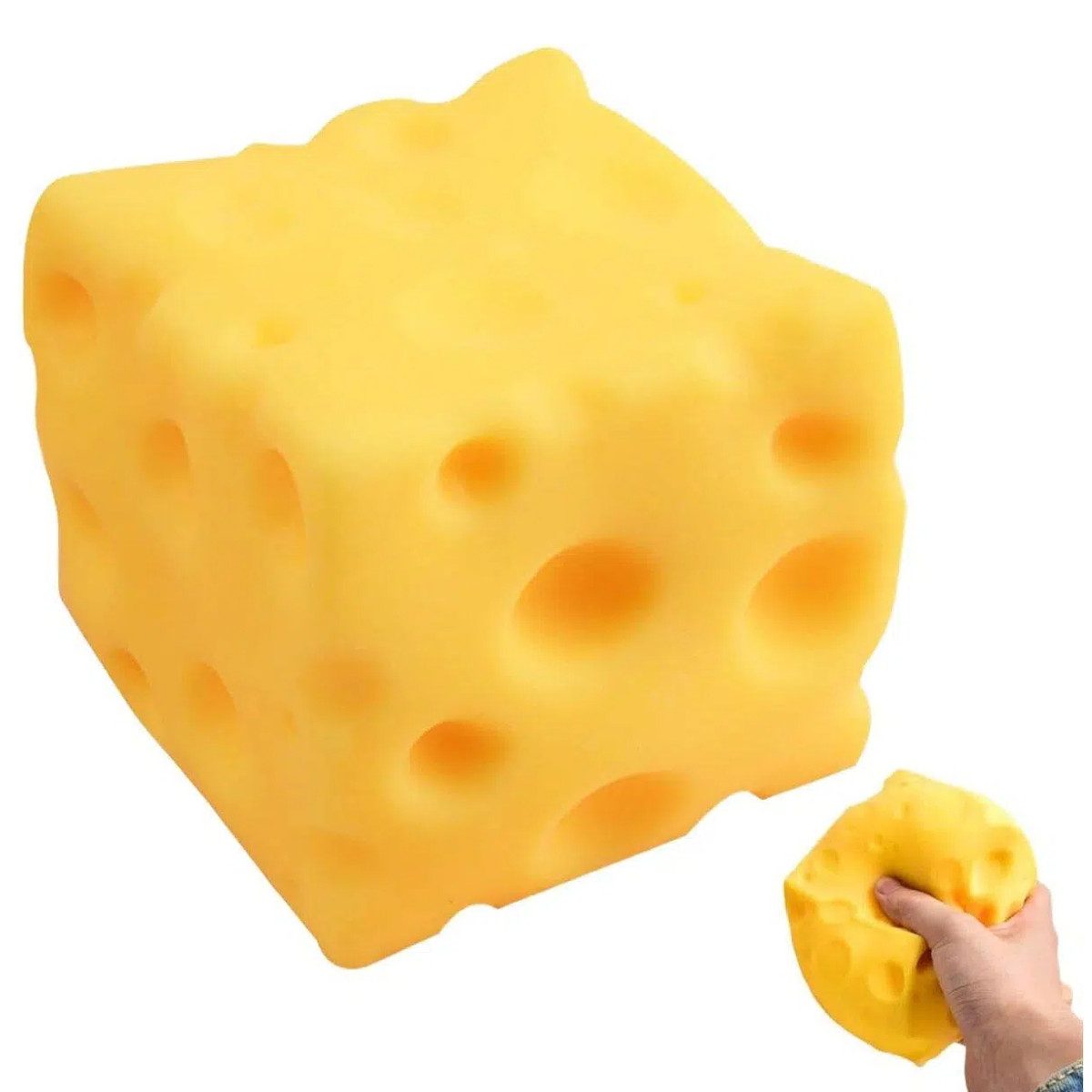 Kraftverdia Greifling Käse Stressball – Squishy TPR, Anti-Stress, für Erwachsene & Kinder