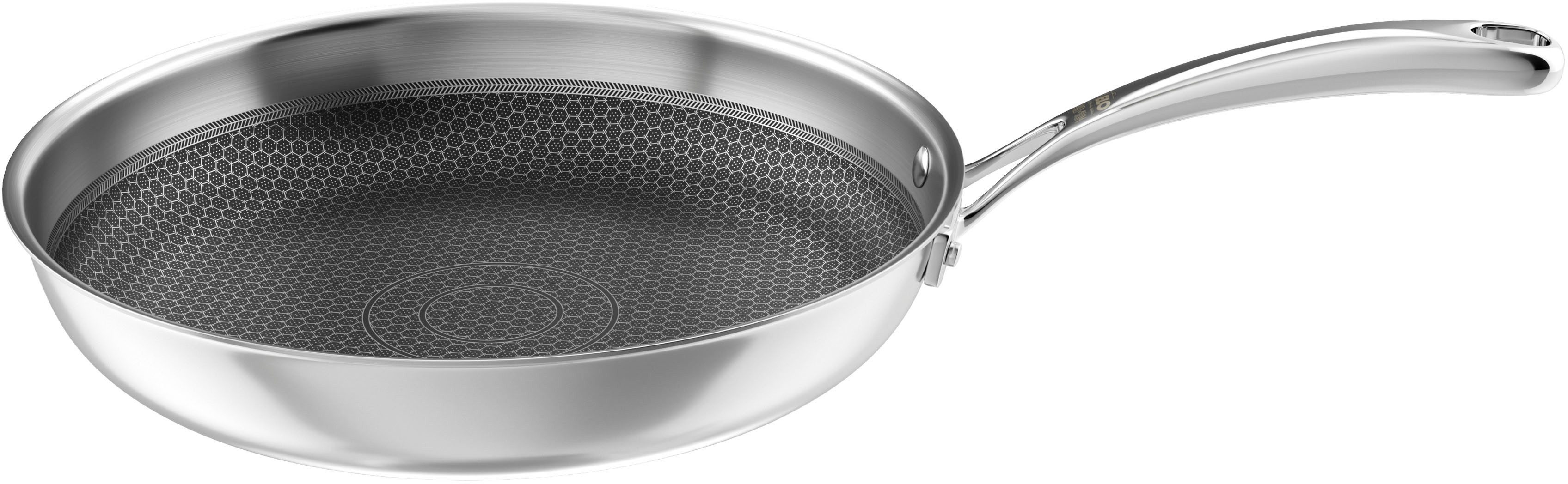 Elo Premium Bratpfanne Relief Evolution, Edelstahl 18/10 (1-tlg), einzigartiges Öl Dosiersystem, Induktion, Backofenfest bis 240 °C
