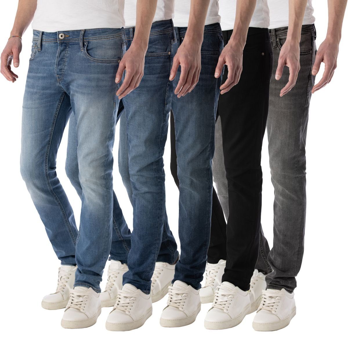 JACK NZGLENN & JEANS Slim-Fit Grau Jack / Denim Jones Slim-fit-Jeans JONES & Grey