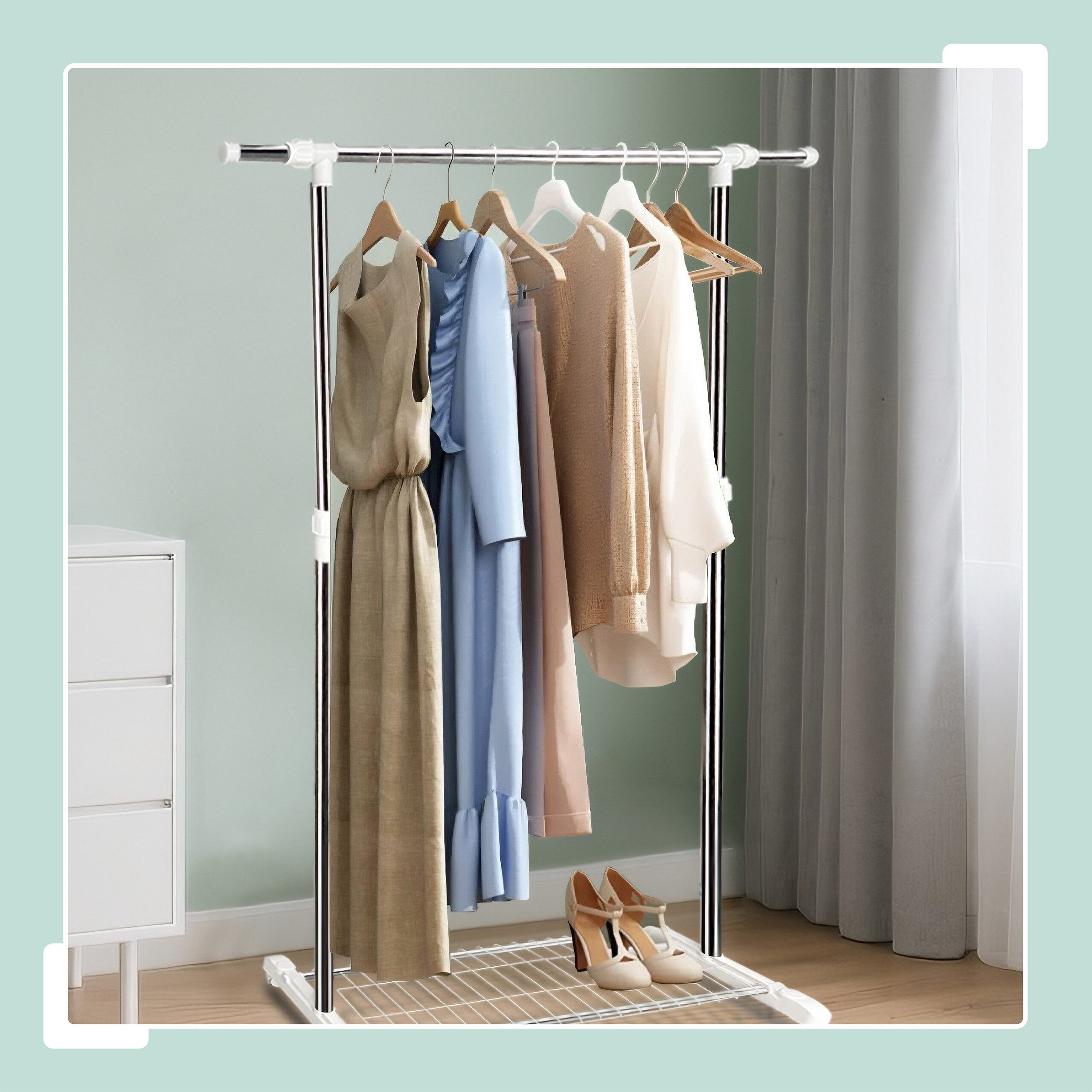 relaxdays Kleiderständer auf Rolle