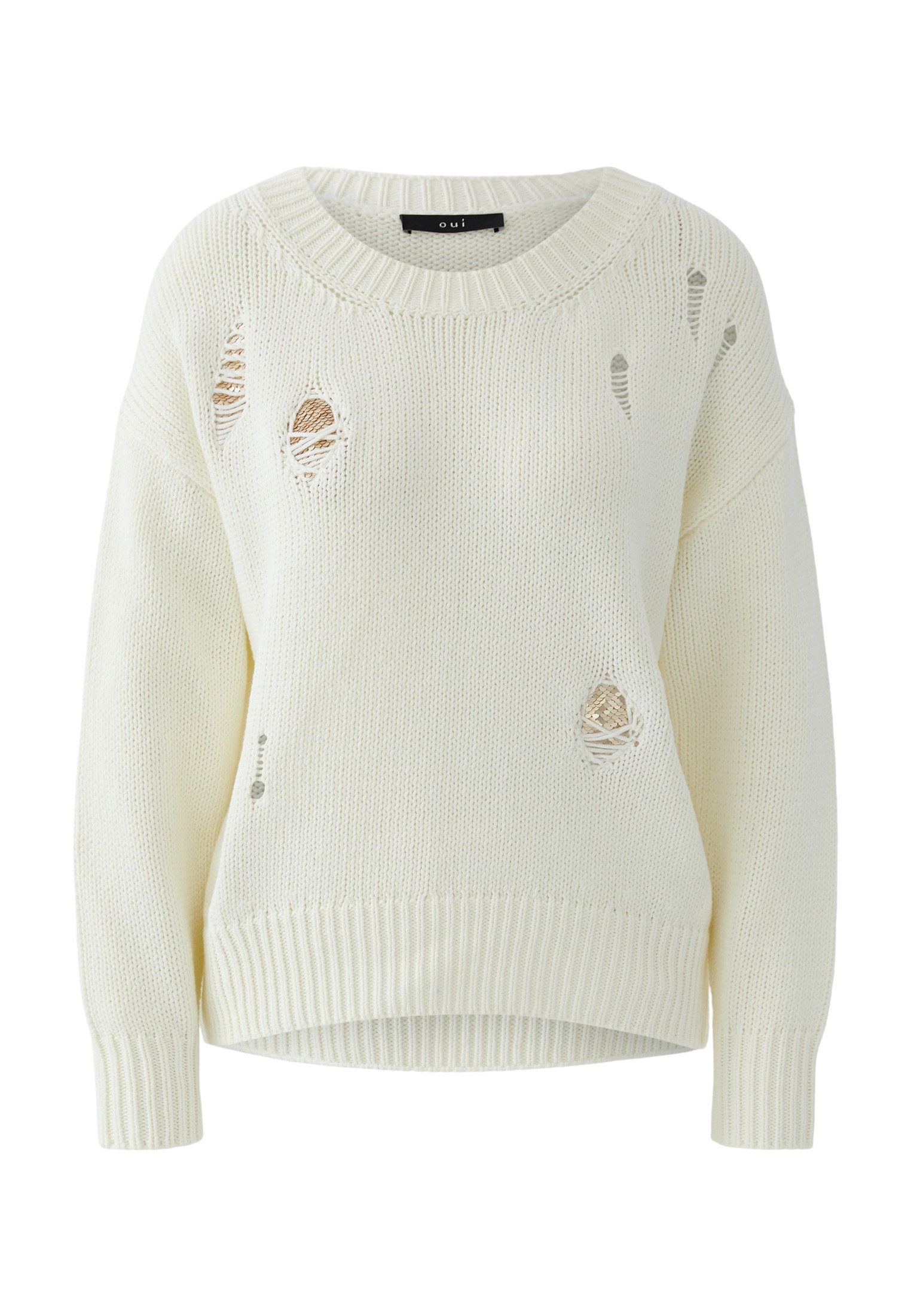 Oui Rundhalspullover