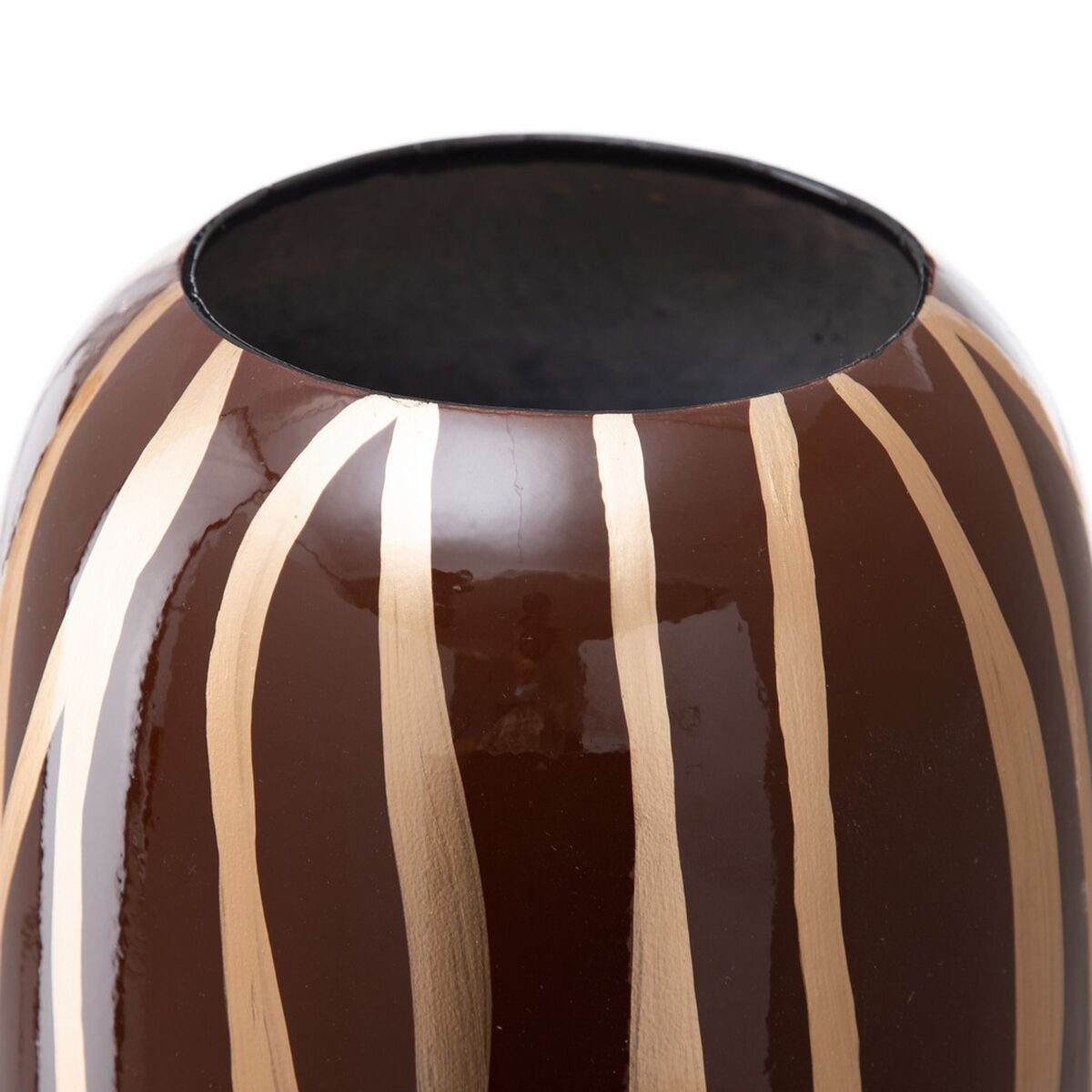 Bigbuy Dekovase Vase 48 18 Keramik x aus 18 Braun Gold x Zebra cm